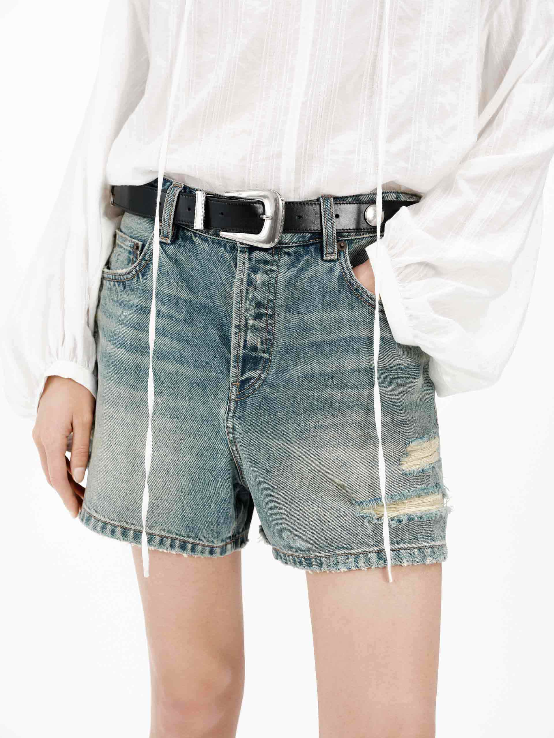 Distressed Cotton Shorts - Image 6