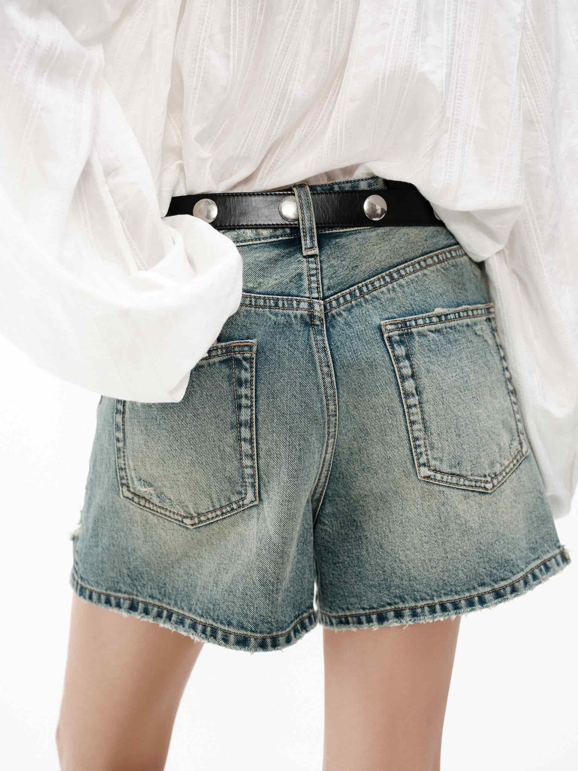 Distressed Cotton Shorts - Image 7