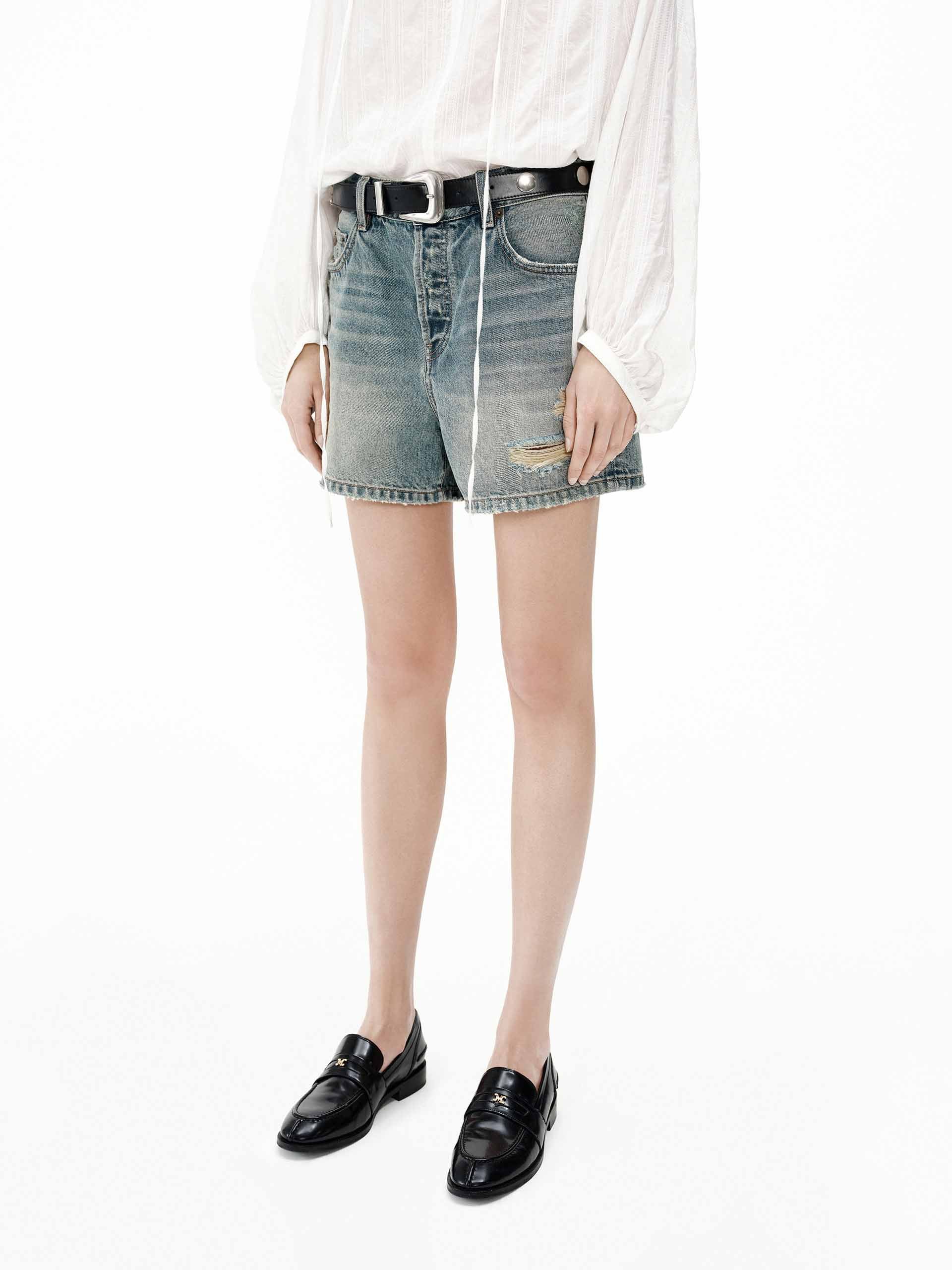 Distressed Cotton Shorts - Image 8