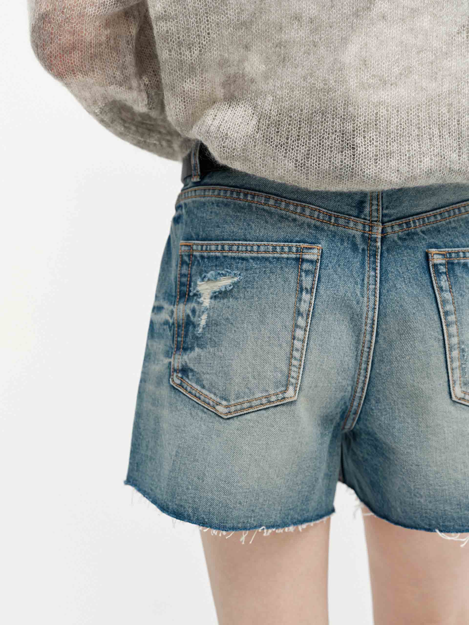 Distressed Cotton Shorts - Image 3