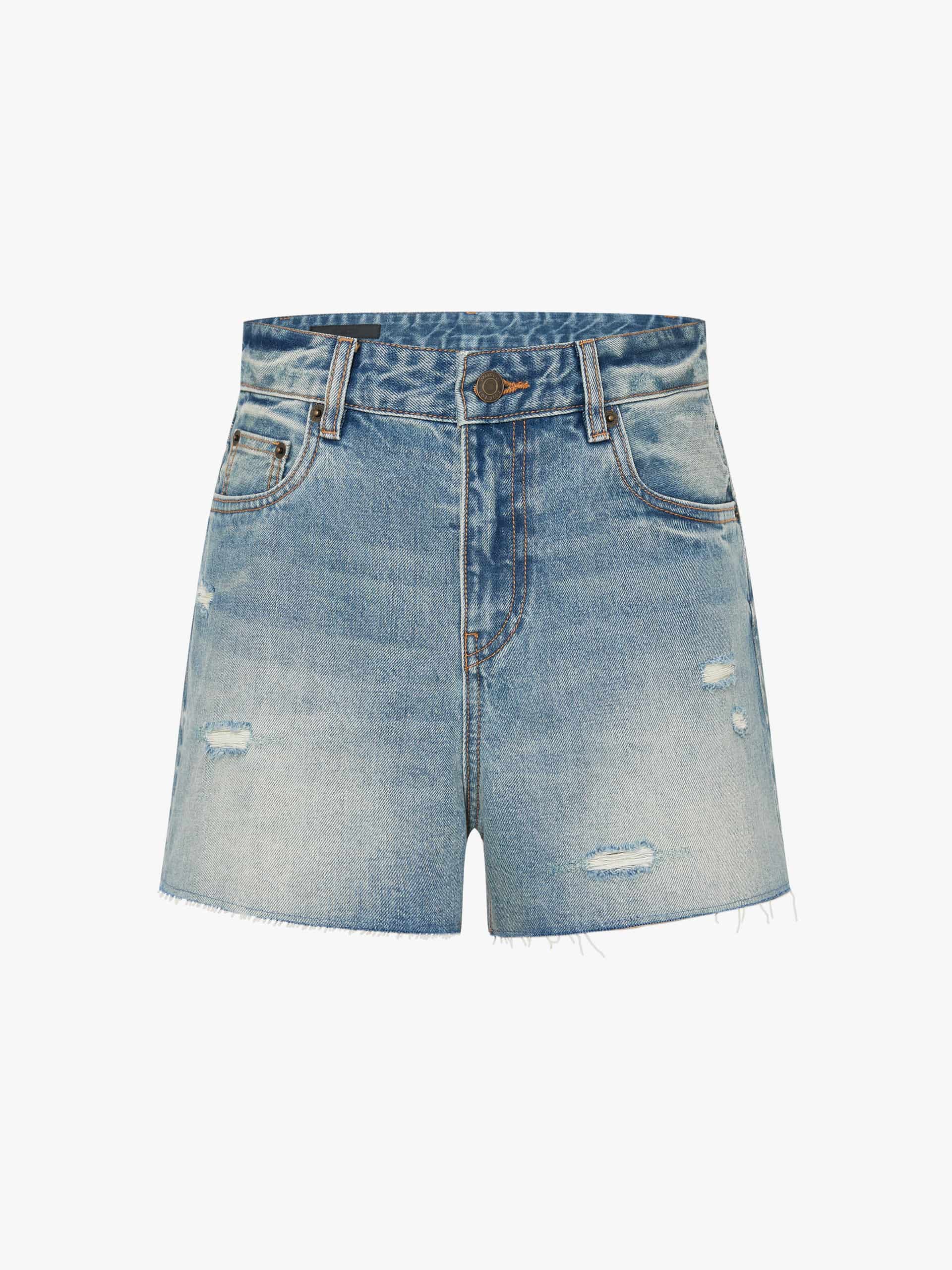 Distressed Cotton Shorts - Image 5
