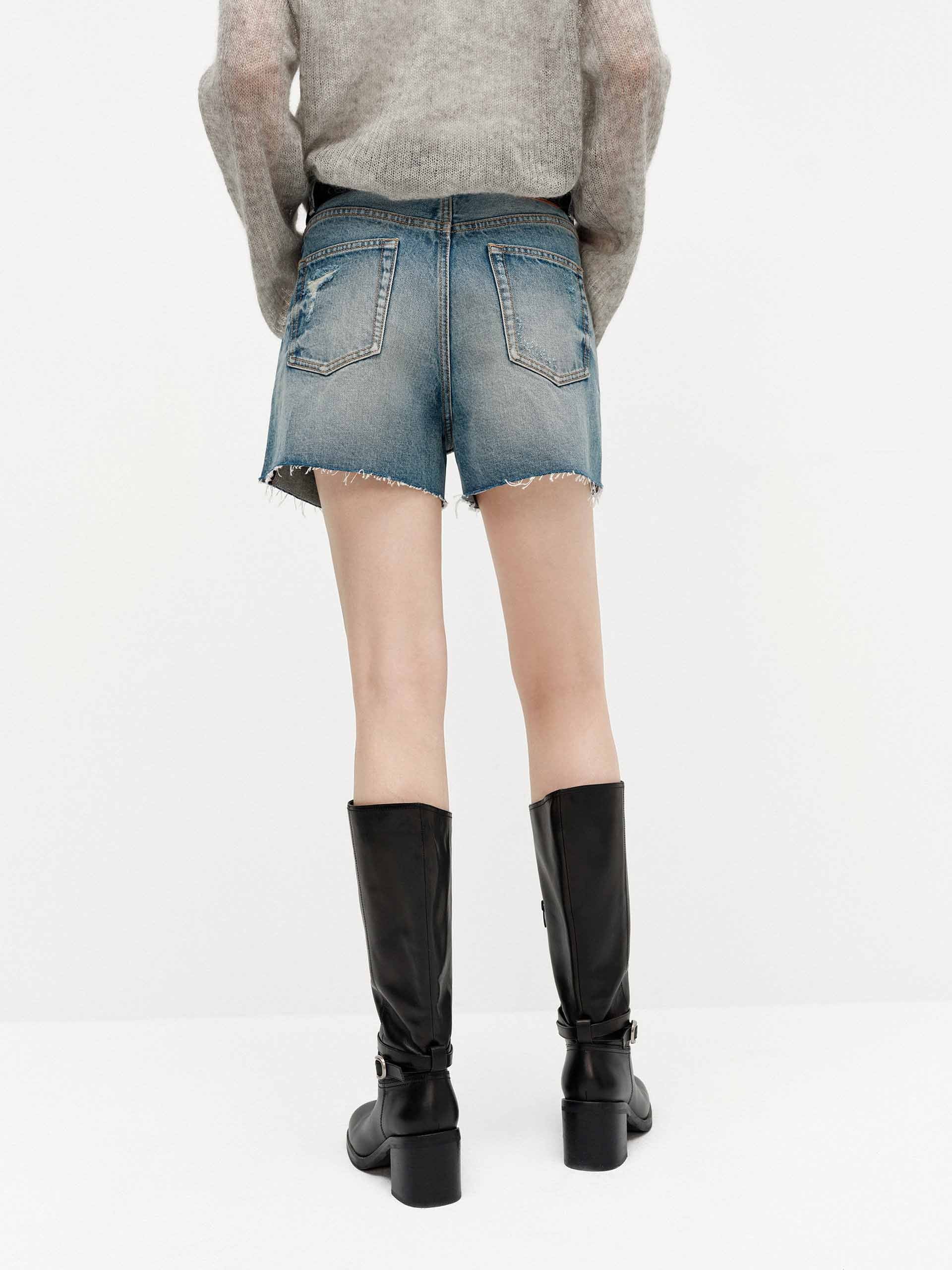 Distressed Cotton Shorts - Image 8