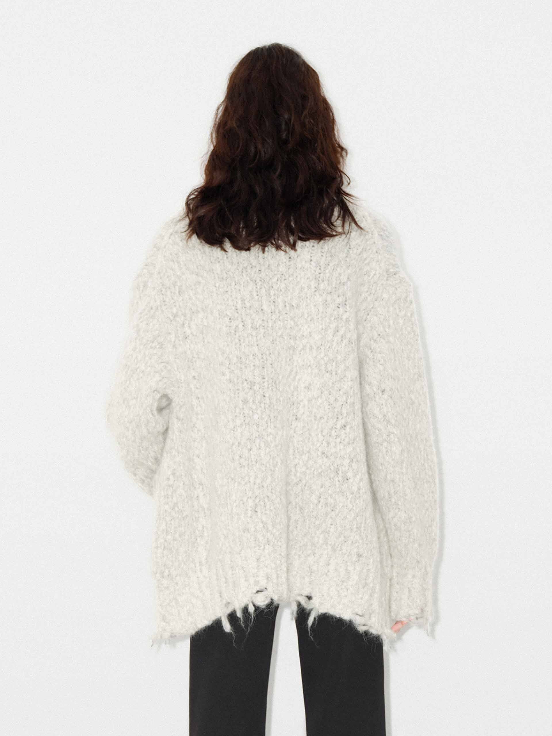 Distressed Detail Fluffy Cardigan - Image 3