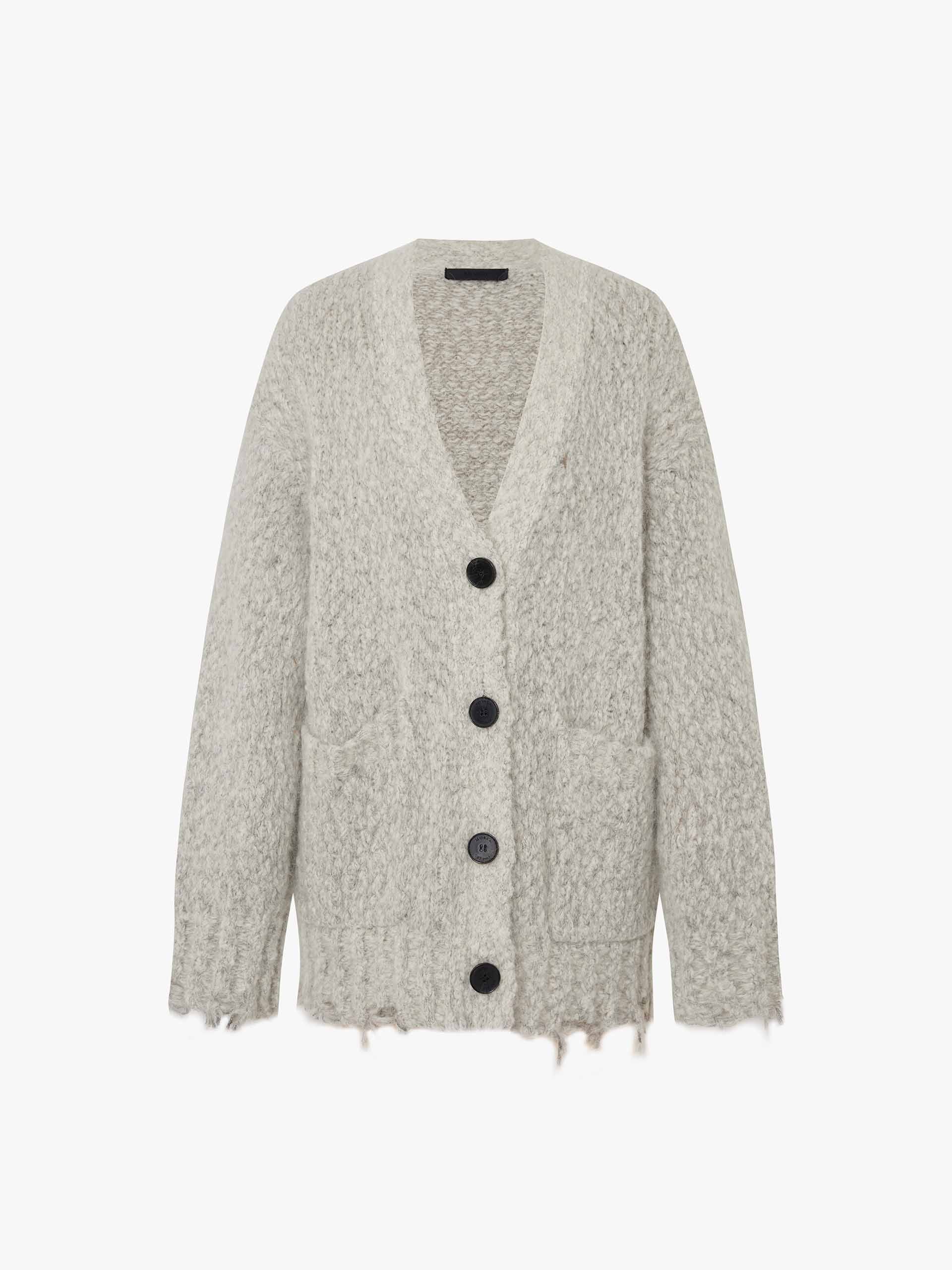 Distressed Detail Fluffy Cardigan - Image 5