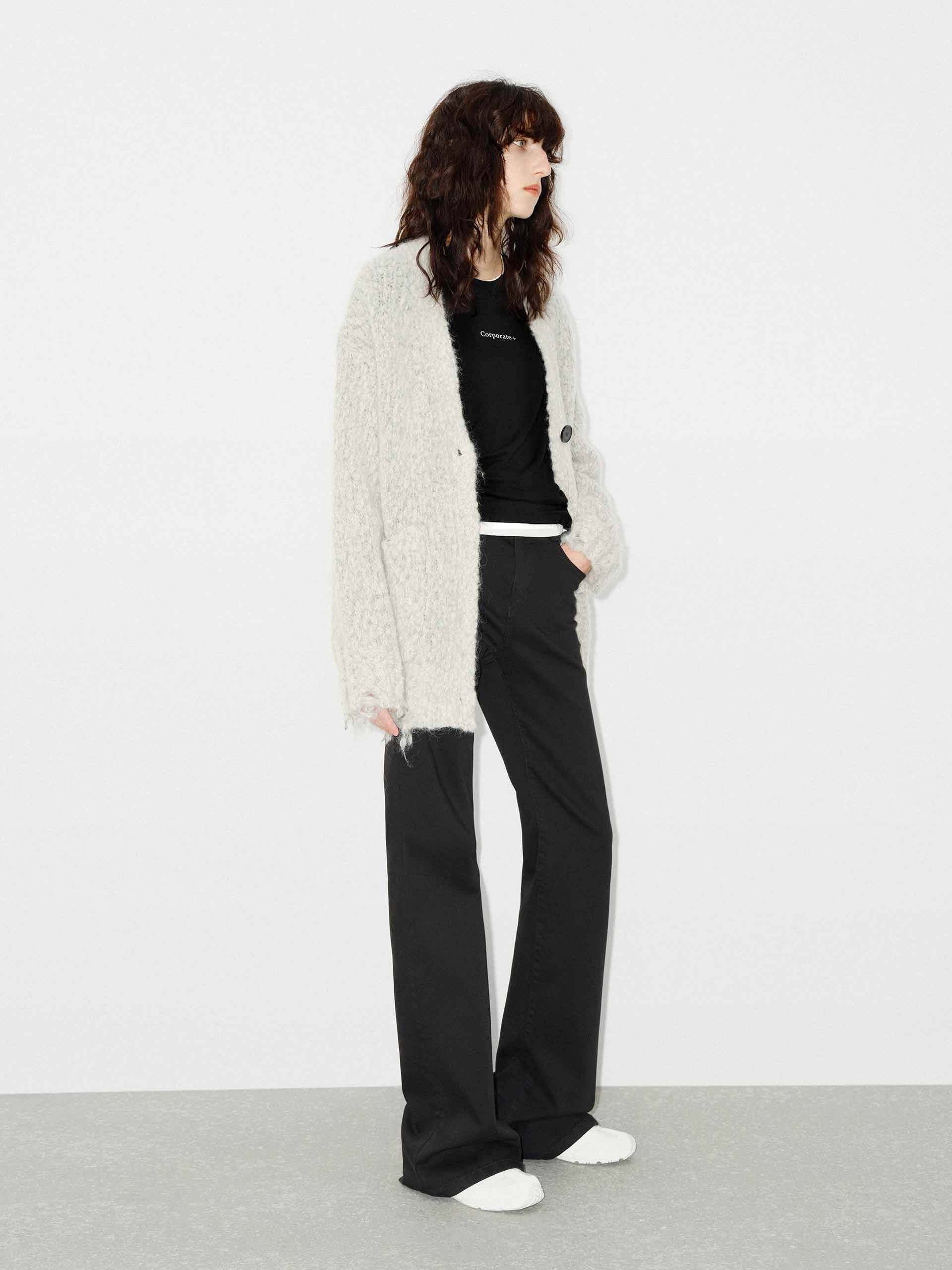 Distressed Detail Fluffy Cardigan - Image 7