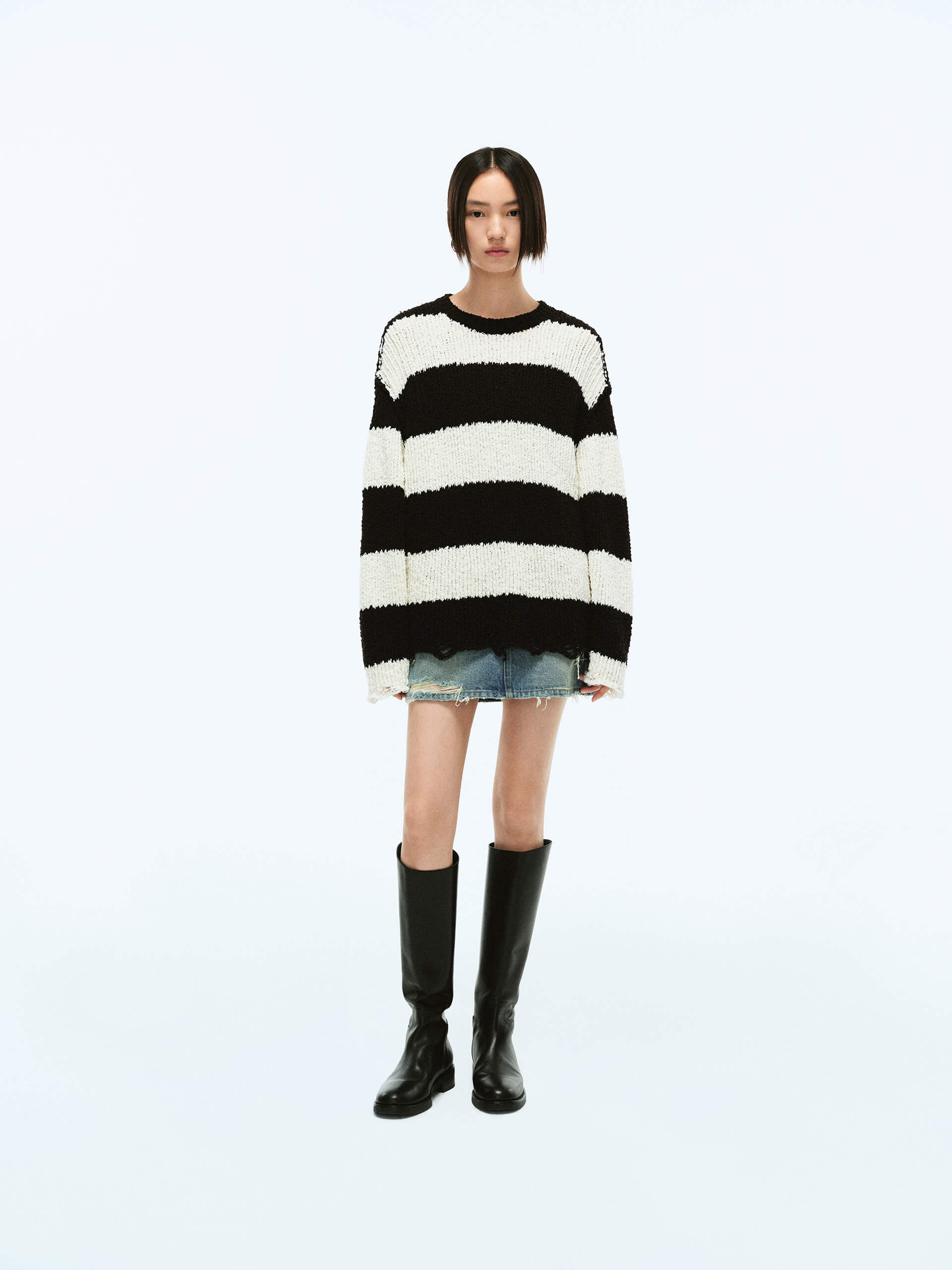 Distressed Detail Loose Sweater - Image 2