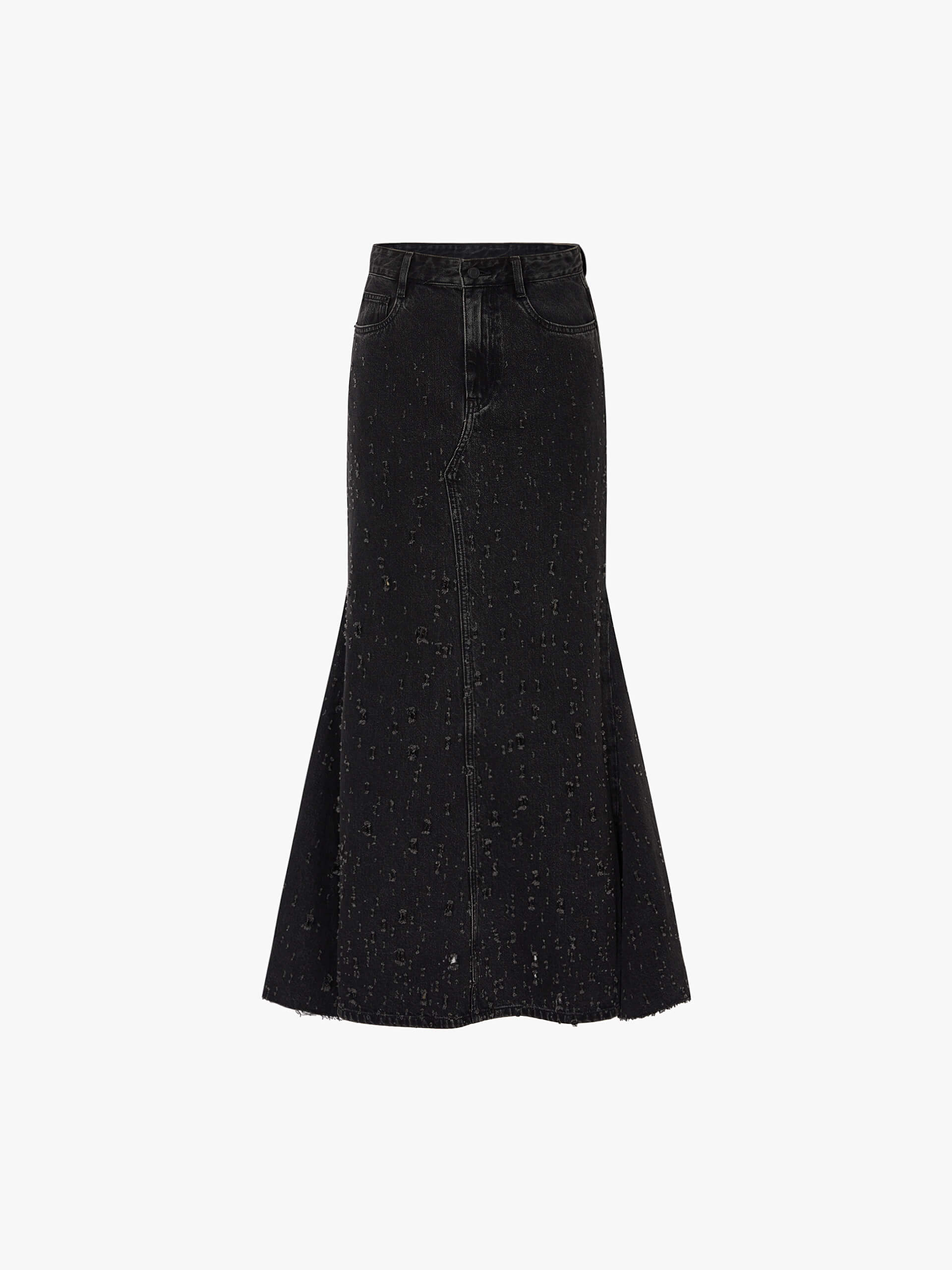 Distressed Effect Maxi Skirt - Image 5