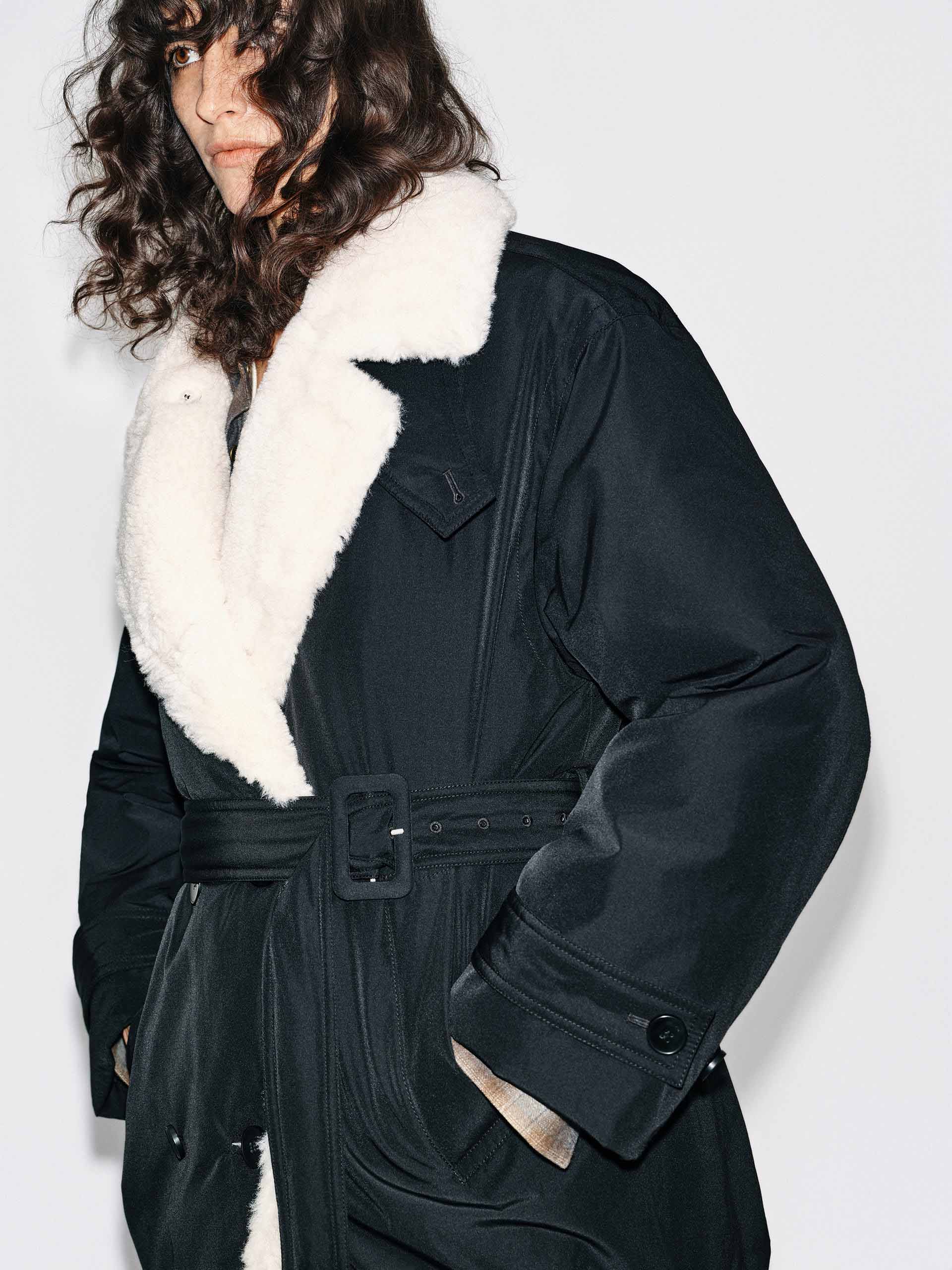 Double Breasted Belted Down Jacket - Image 7