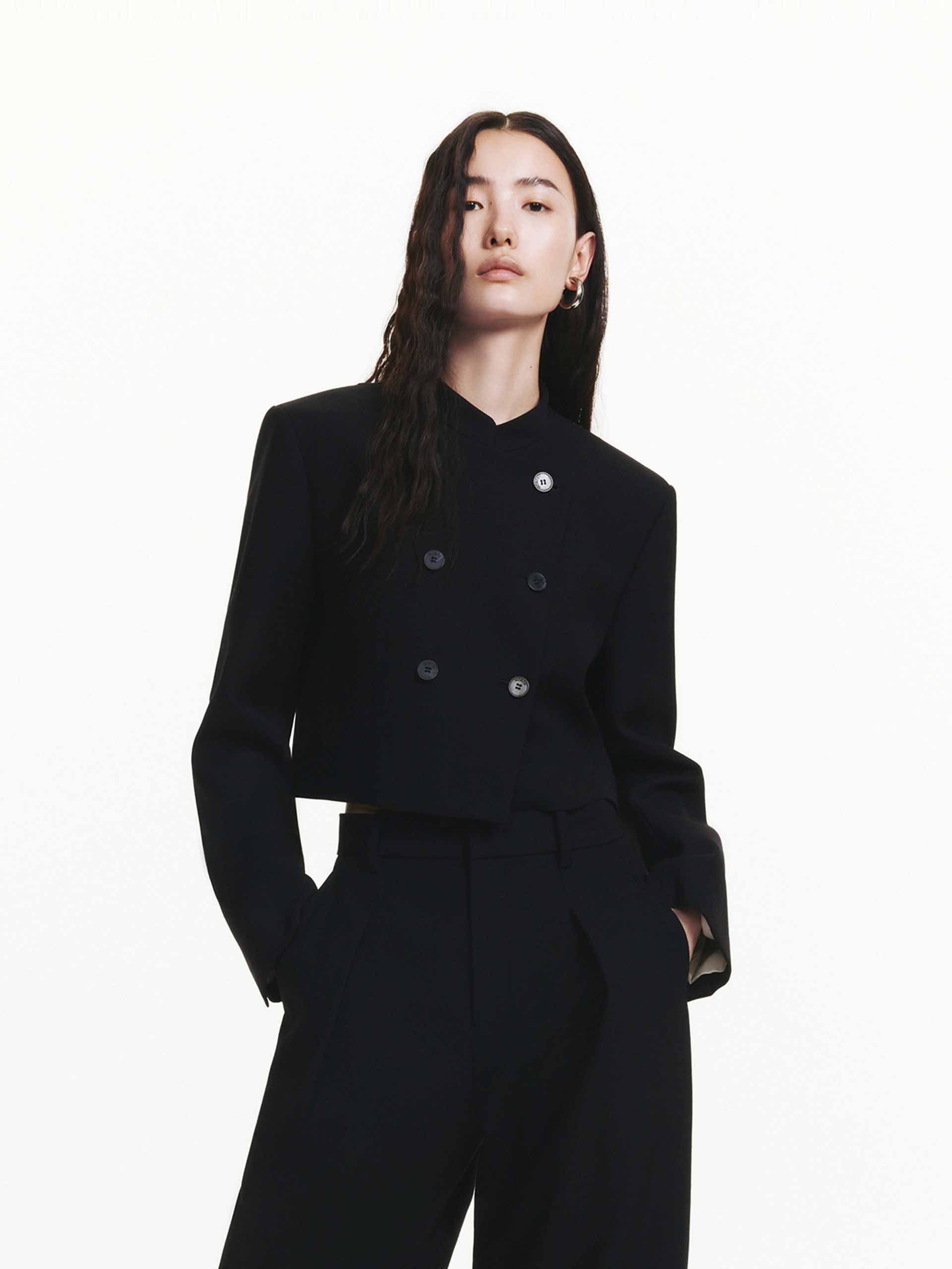 Double Breasted Crop Jacket