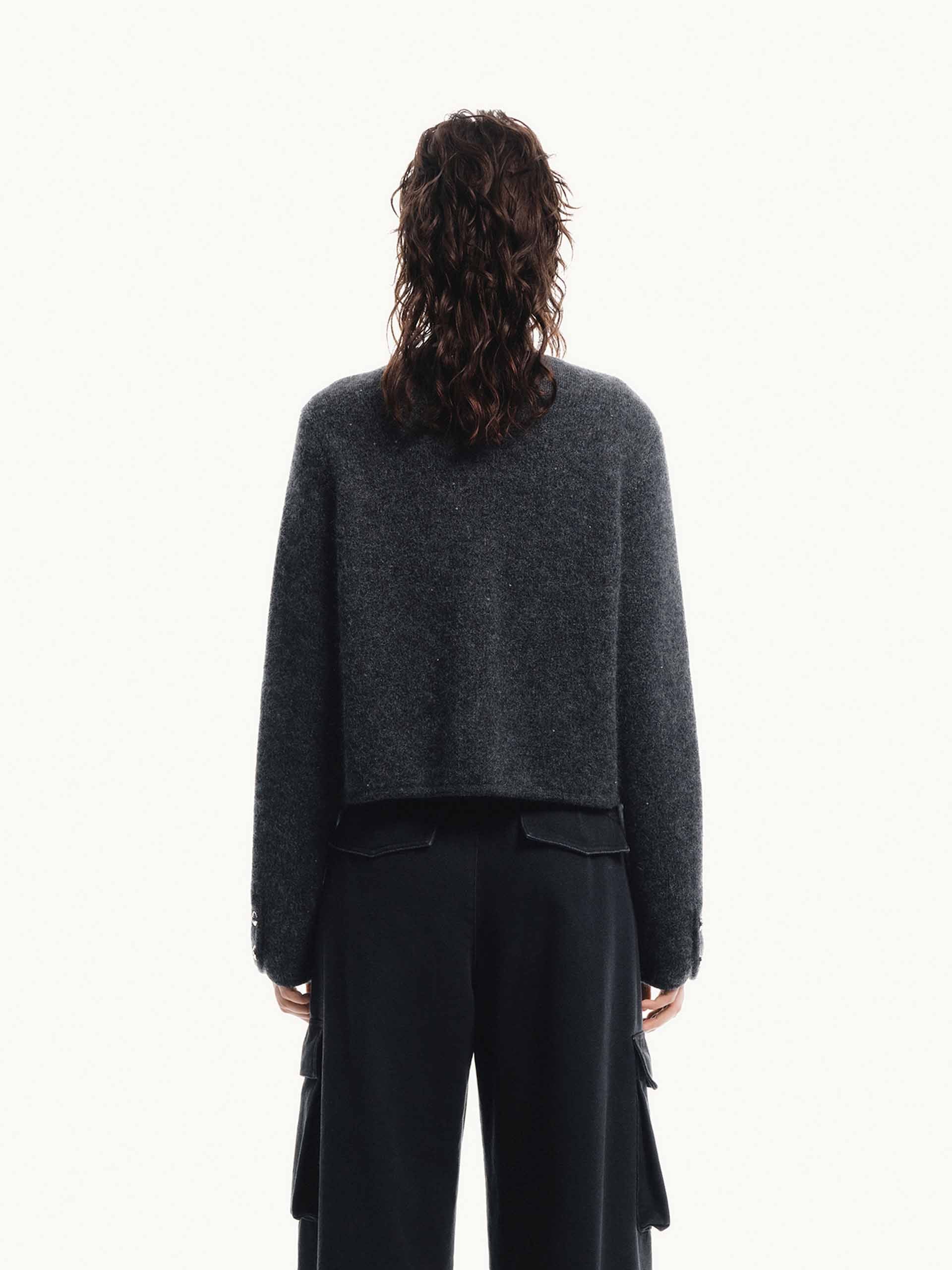 Double Breasted Cropped Cardigan - Image 3