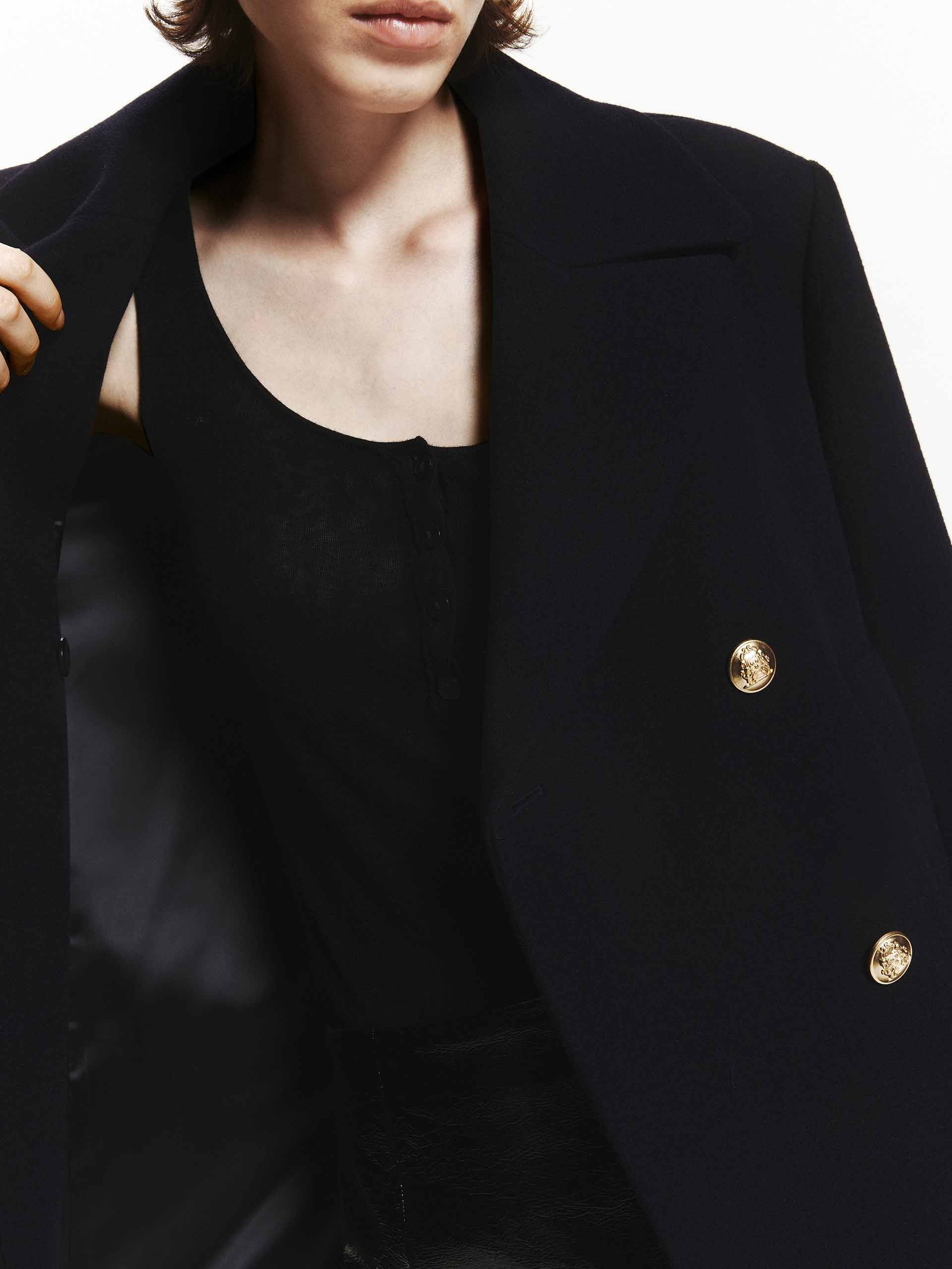 Double Breasted Mid Wool Coat - Image 6