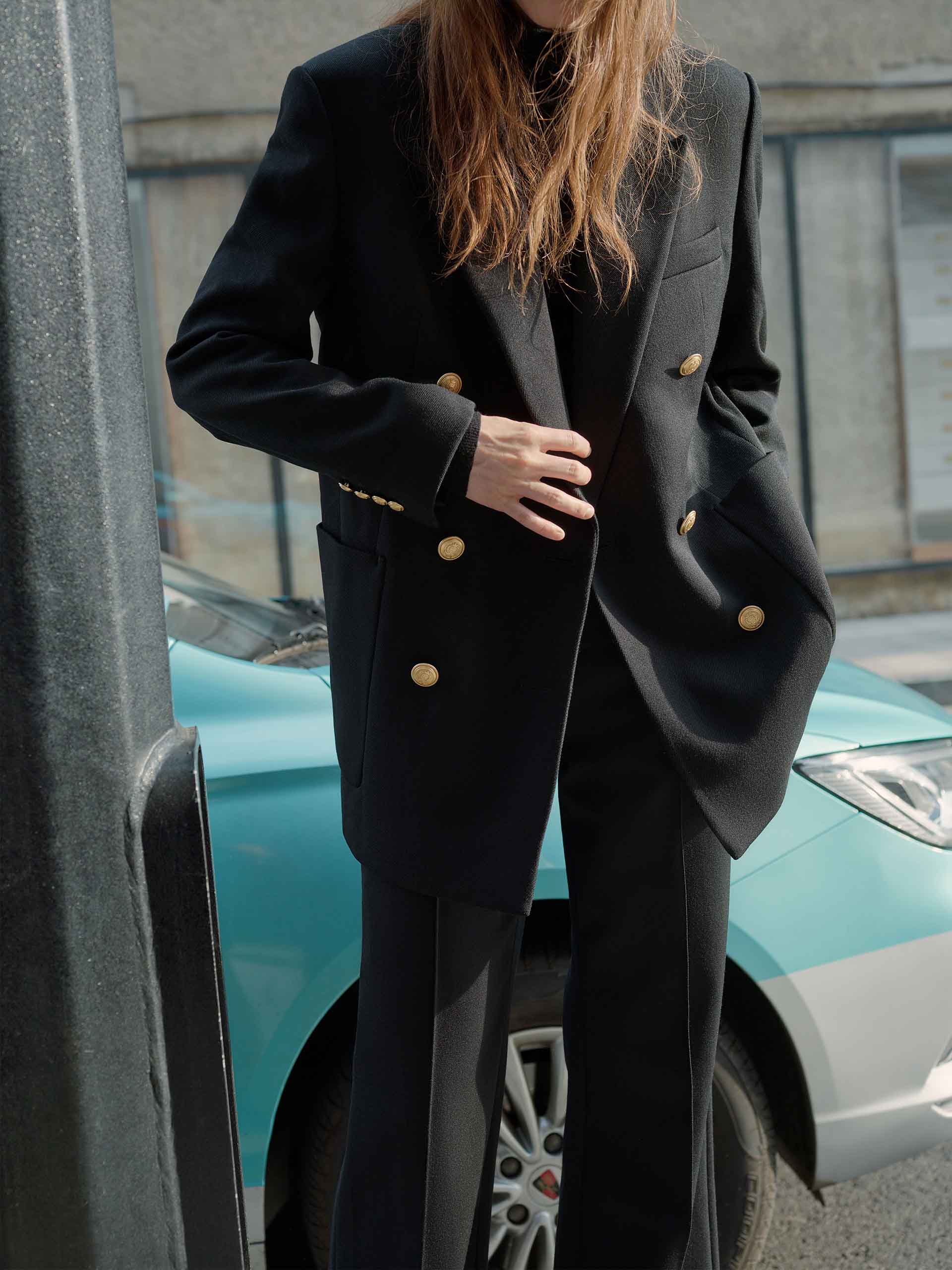 Double Breasted Textured Blazer - Image 4