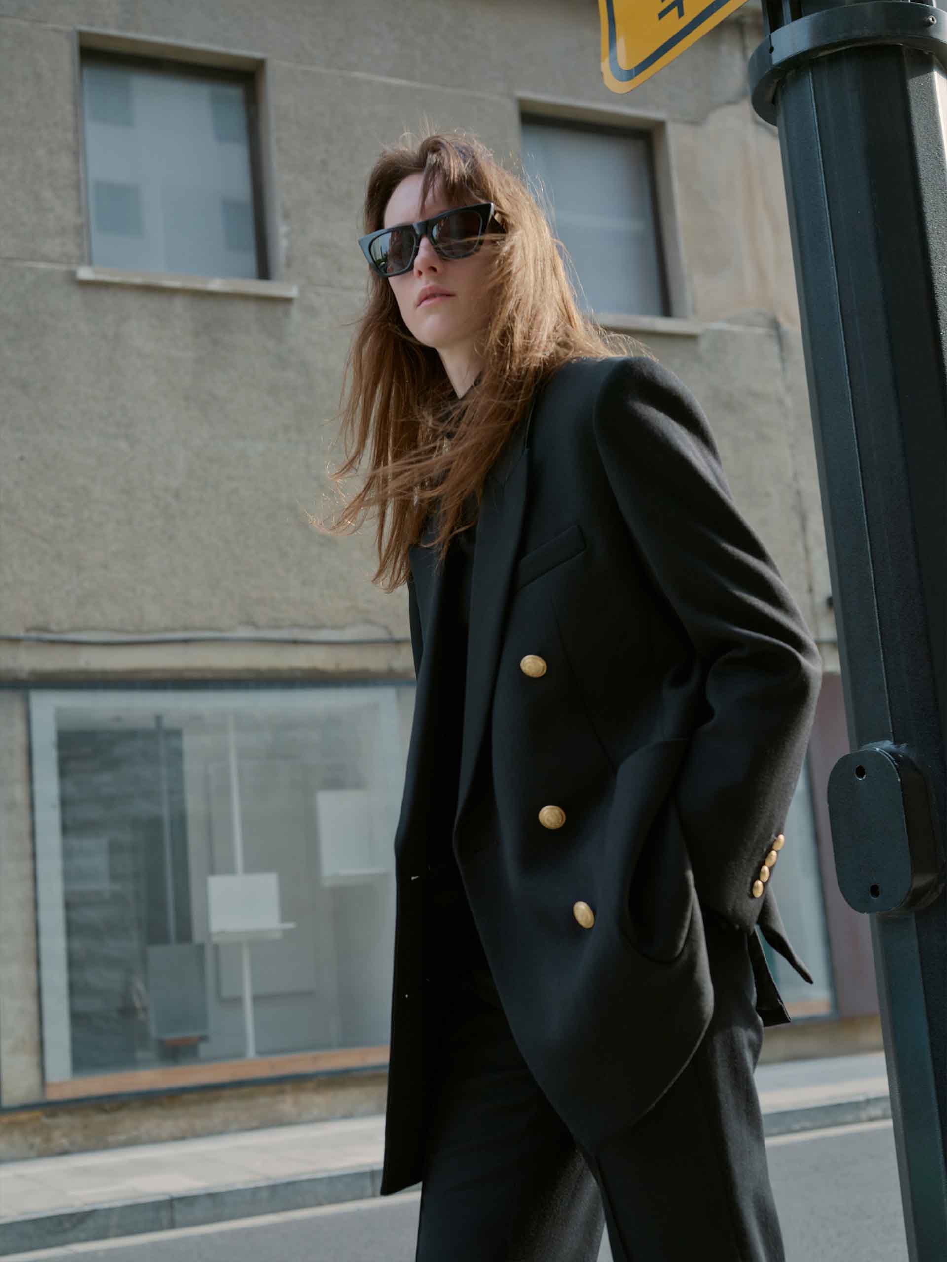 Double Breasted Textured Blazer - Image 9