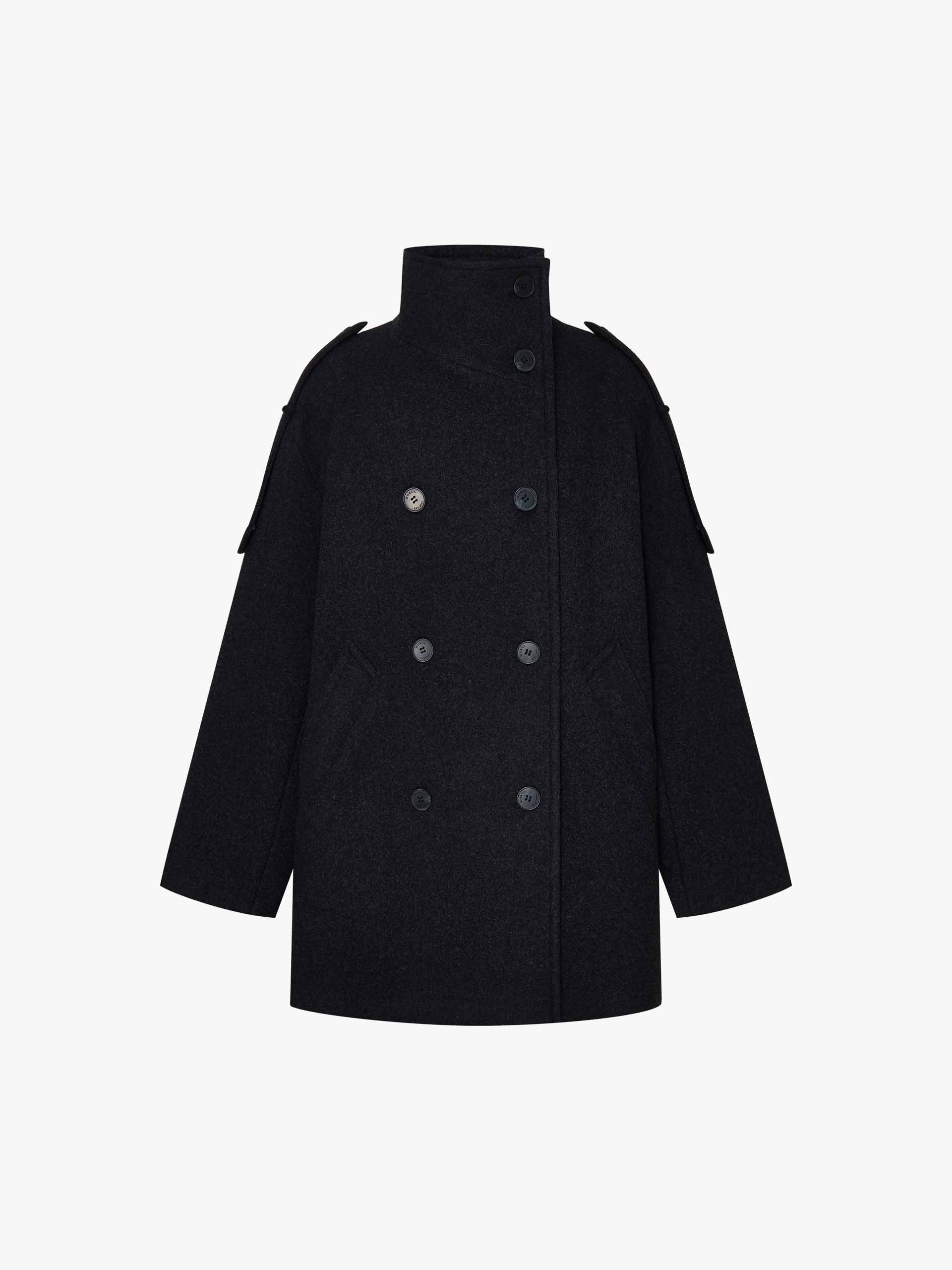 Double Breasted Wool Blend Coat - Image 13