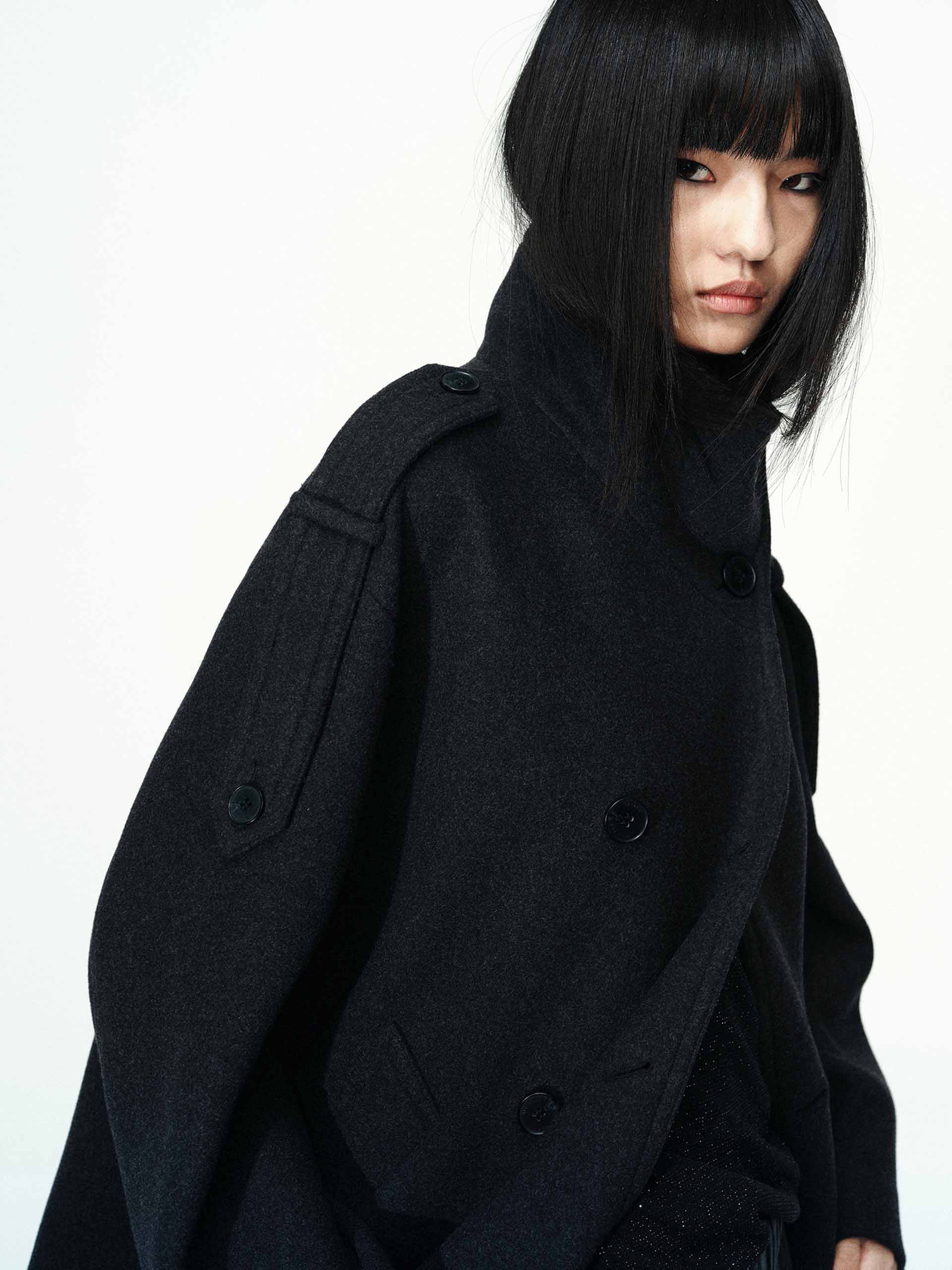 Double Breasted Wool Blend Coat - Image 16