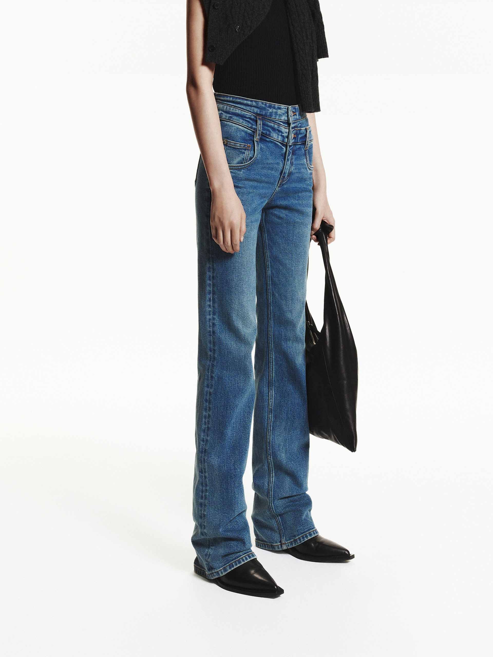 Double Waist Straight Jeans - Image 2