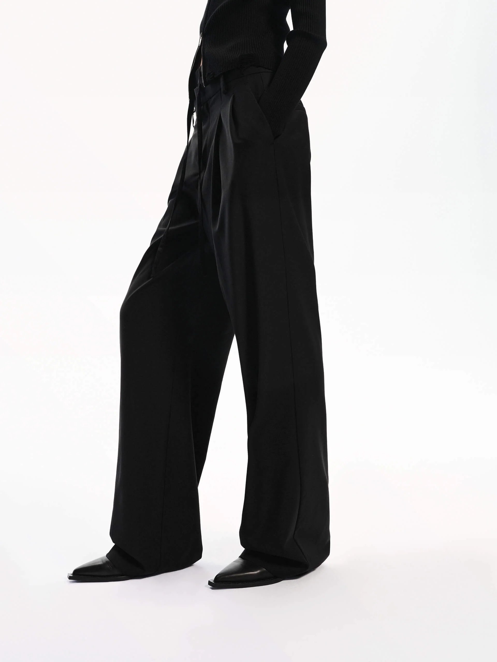 Double Waist Wool Pants - Image 3