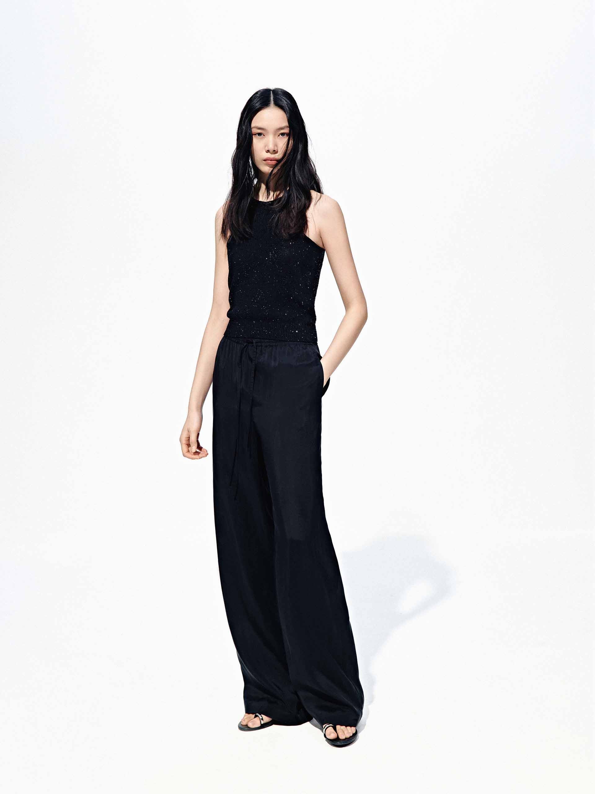 Draped Straight Drawstring Pants - Image 8