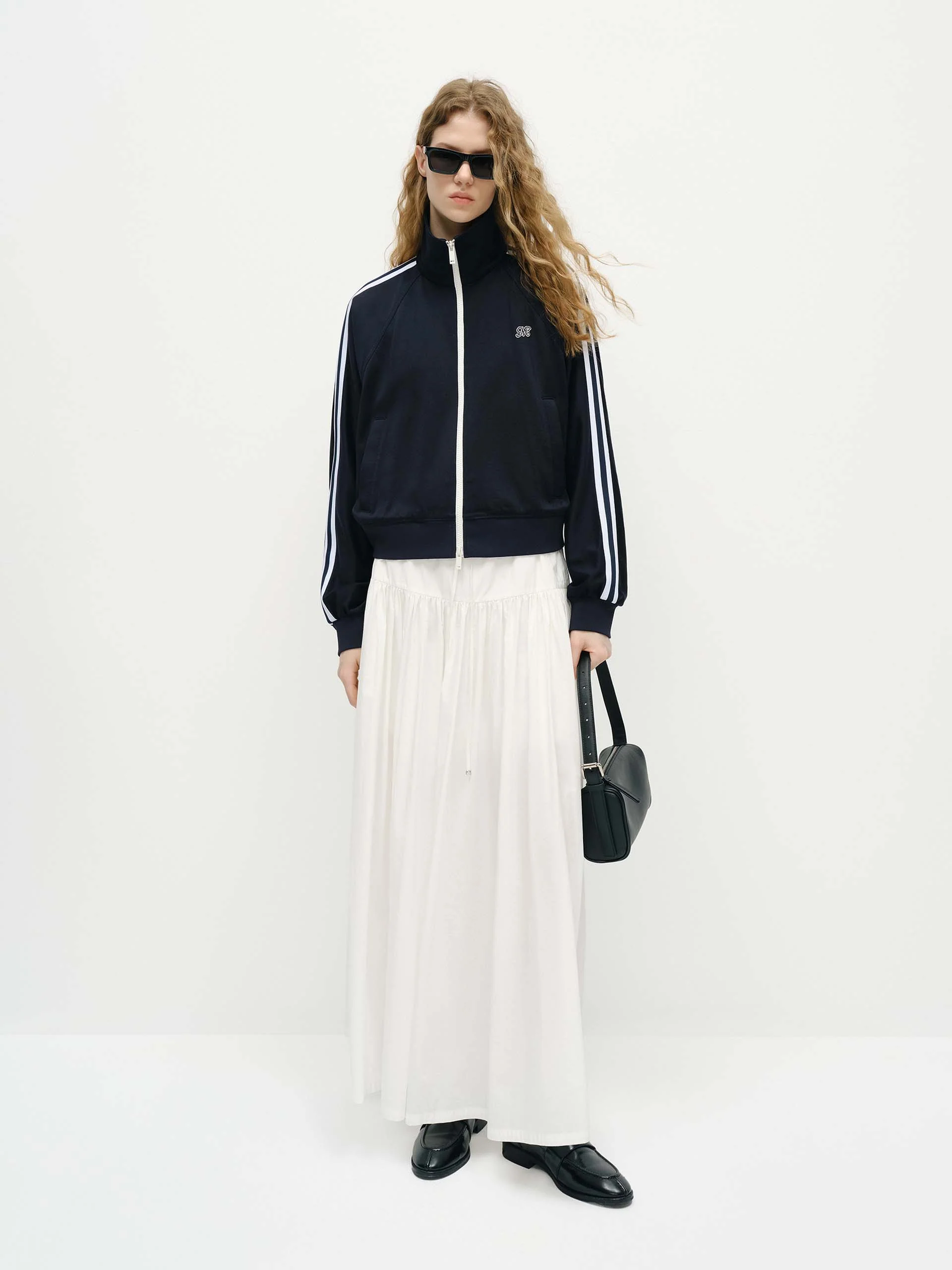 Drawstring A-line Maxi Skirt - Image 2
