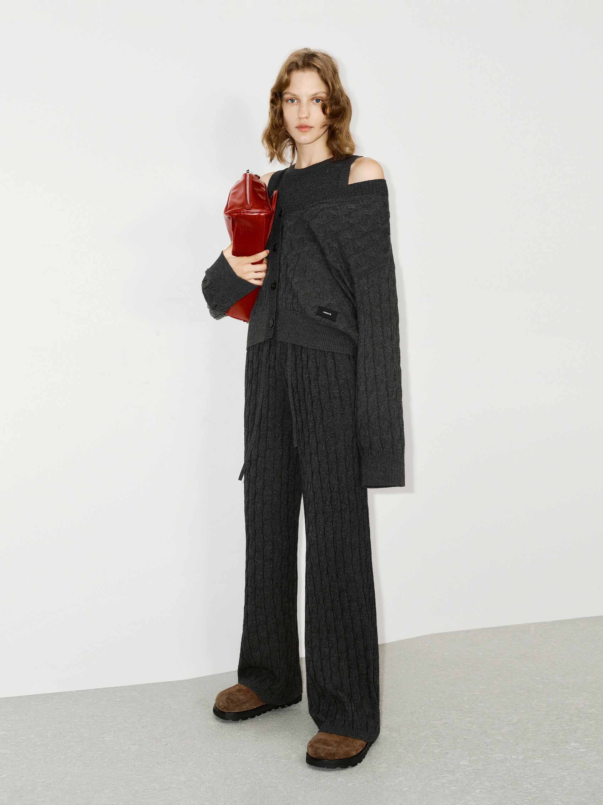 Drawstring Cable Knit Pants - Image 2
