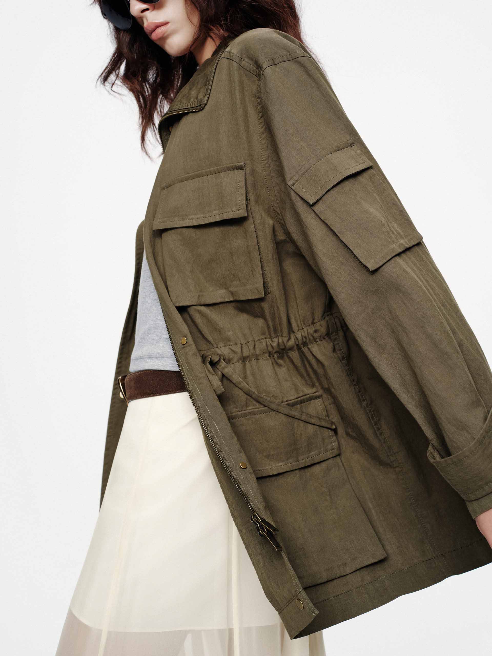 Drawstring Cargo Coat - Image 7