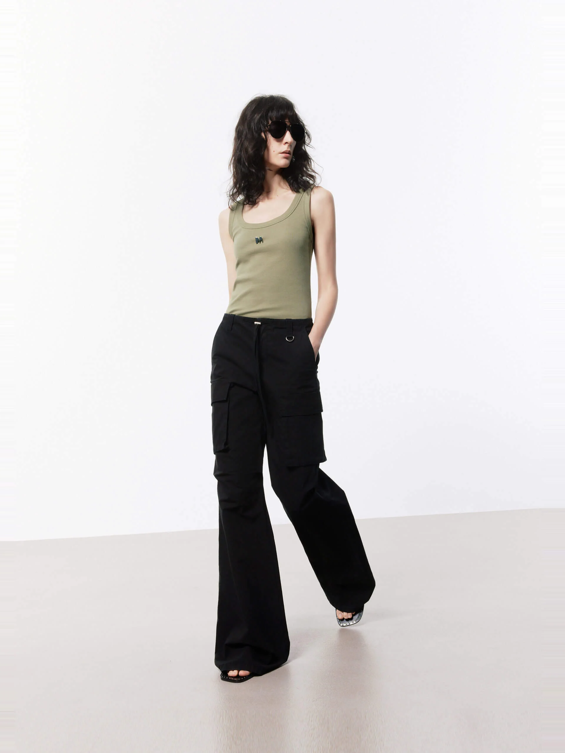 Drawstring Cargo Style Pants - Image 2
