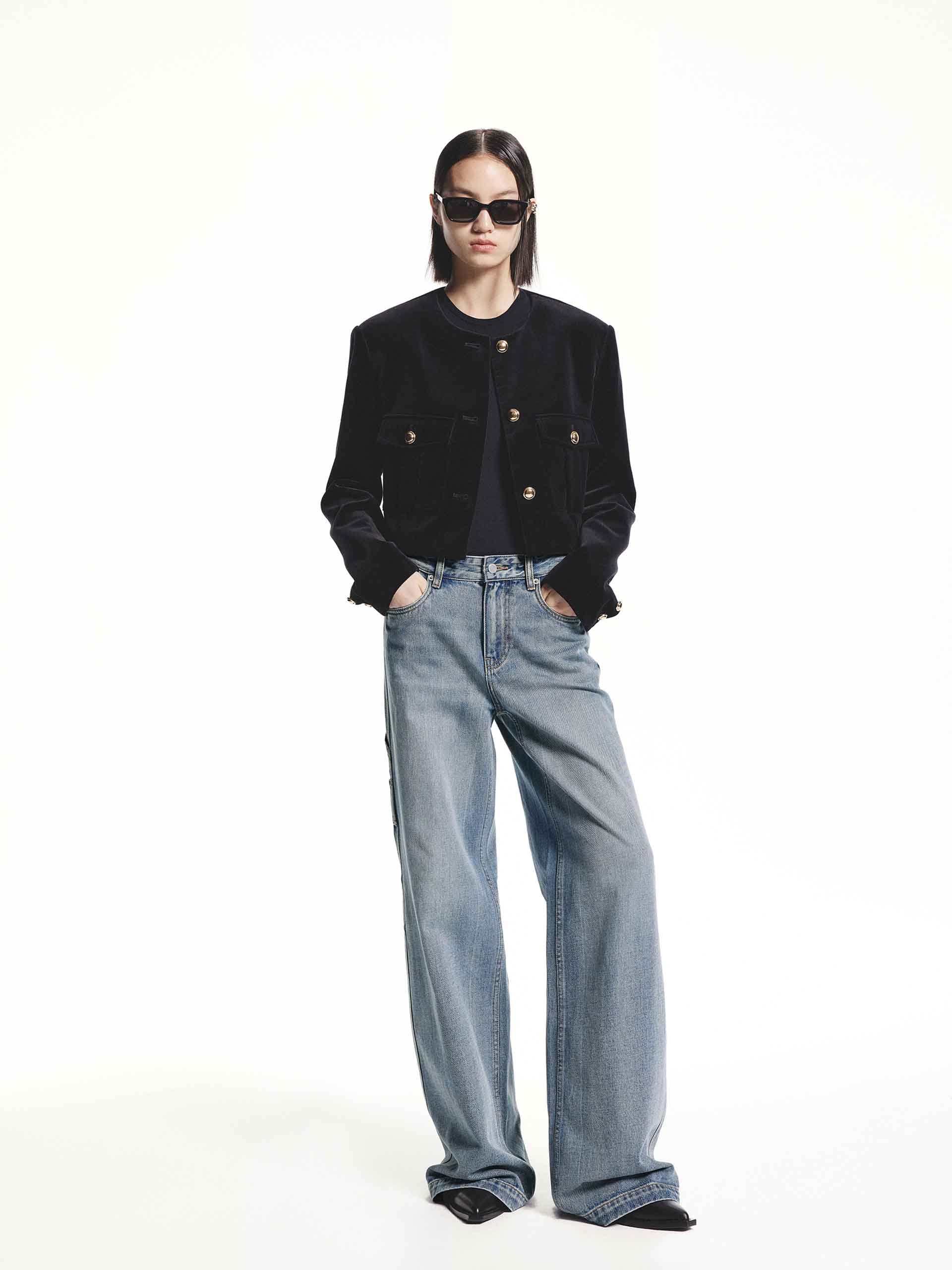 Drawstring Detail Straight Jeans - Image 3