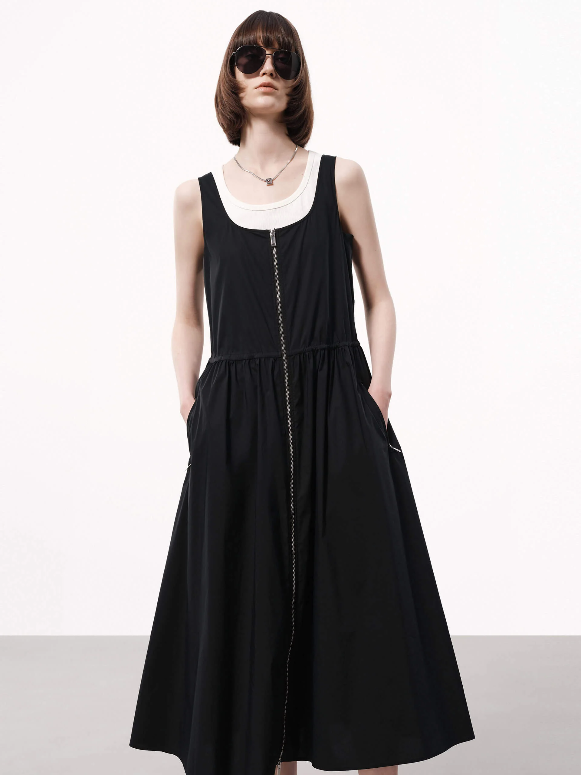 Drawstring Detail Tank Dress