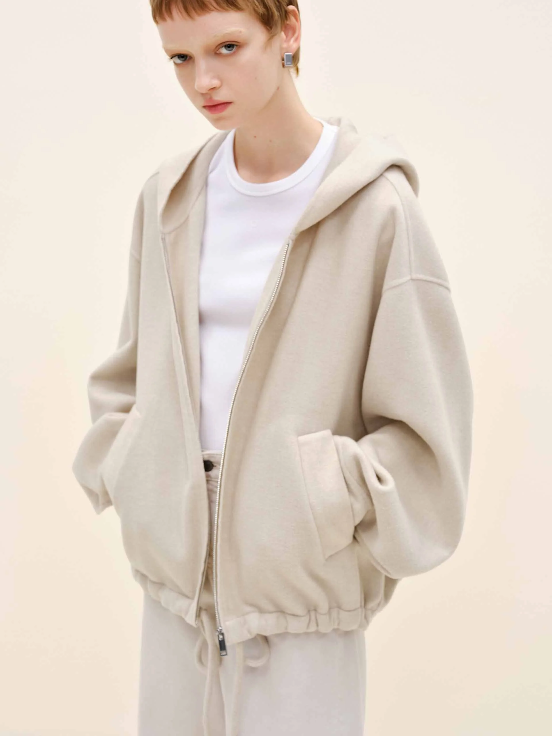 Drawstring Hem Hooded Coat - Image 3