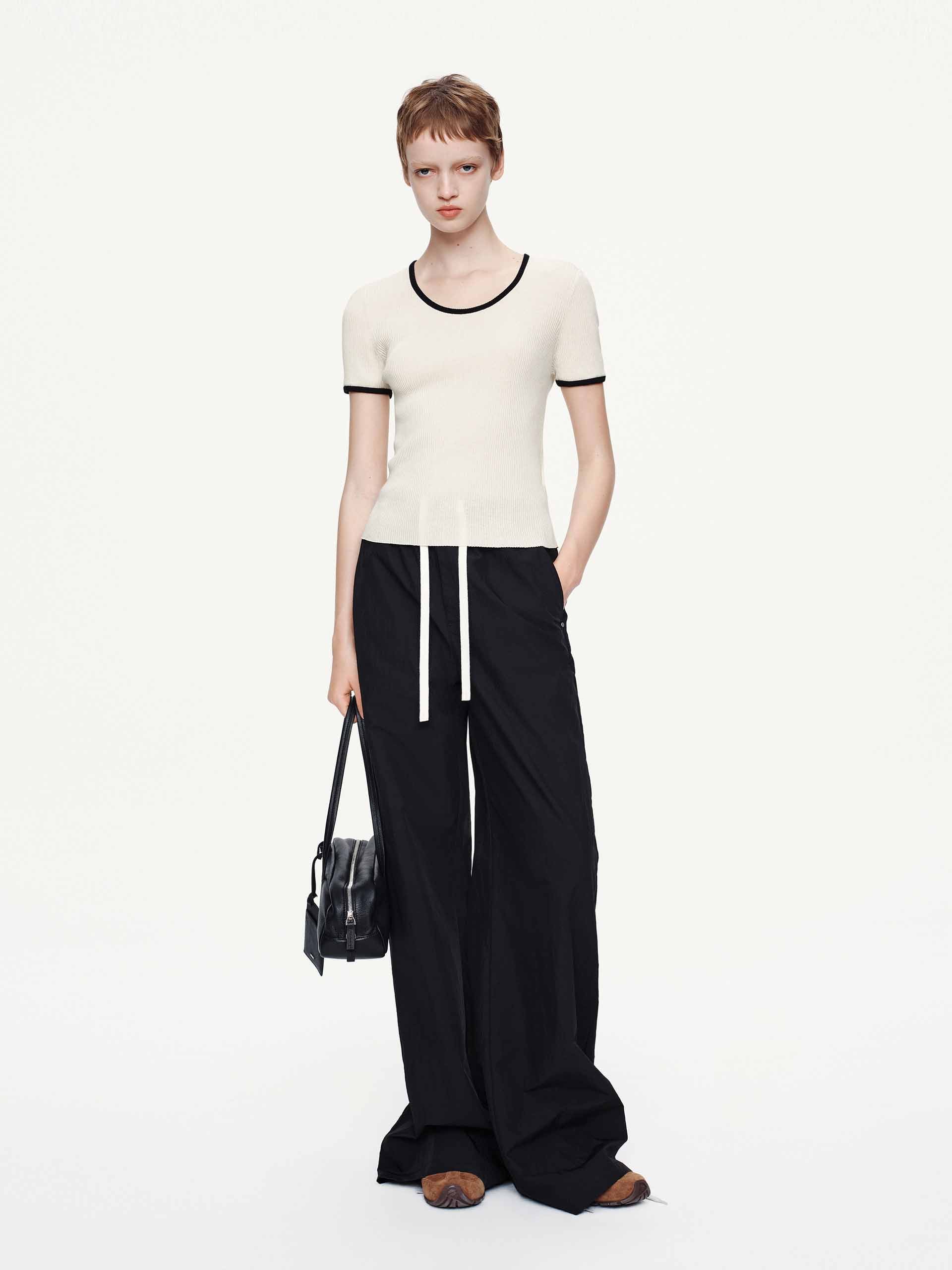 Drawstring High Waist Trousers - Image 2