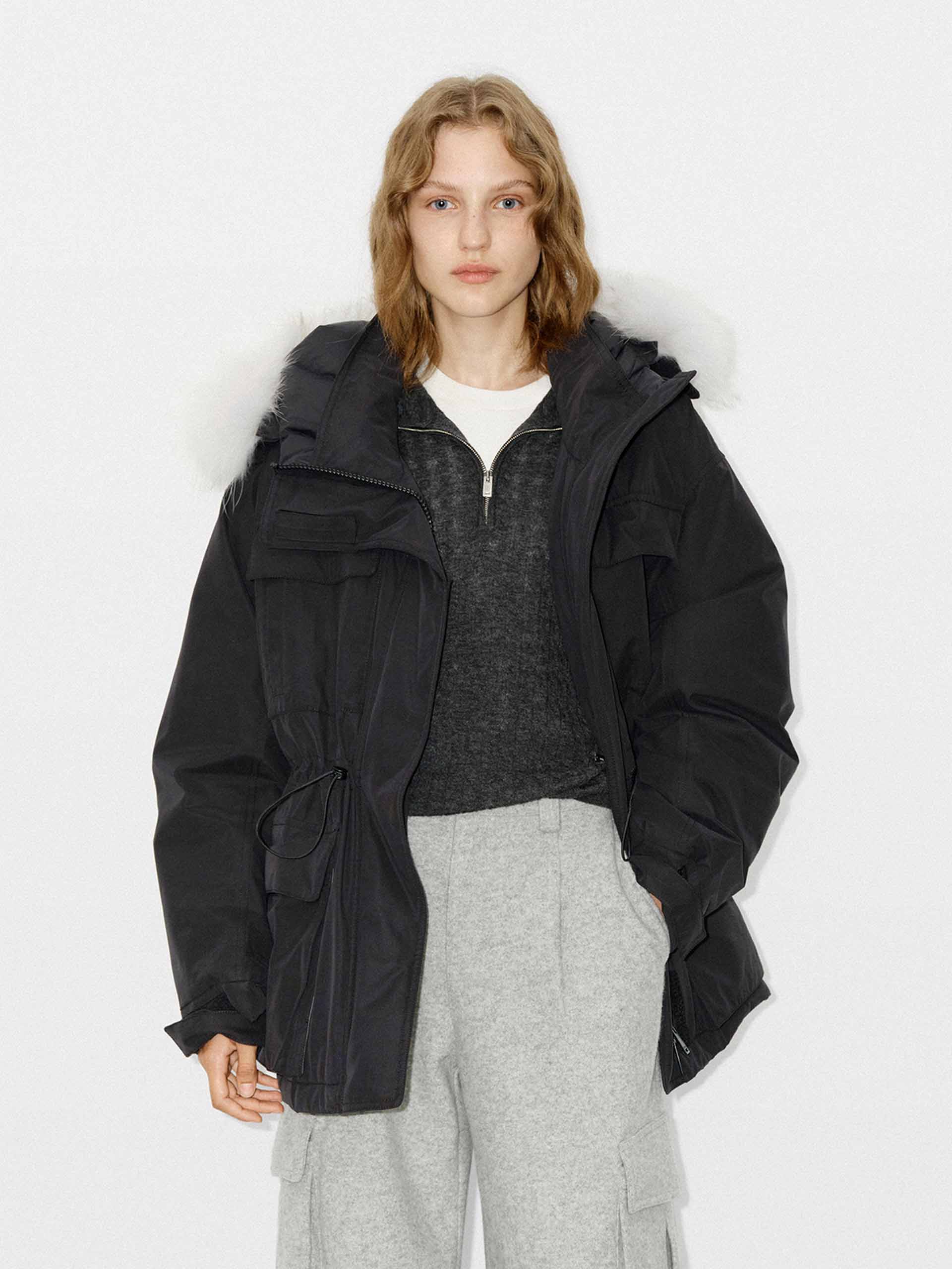 Drawstring Hooded Puffer Jacket - Image 24