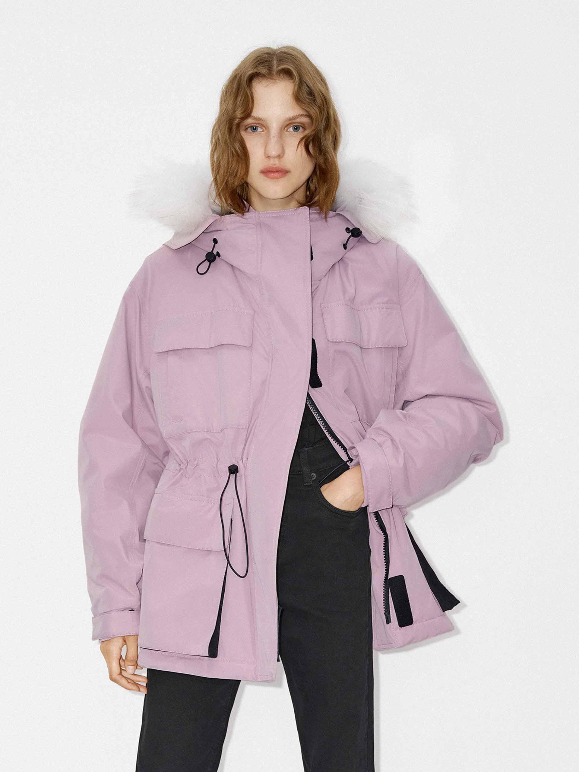 Drawstring Hooded Puffer Jacket - Image 8