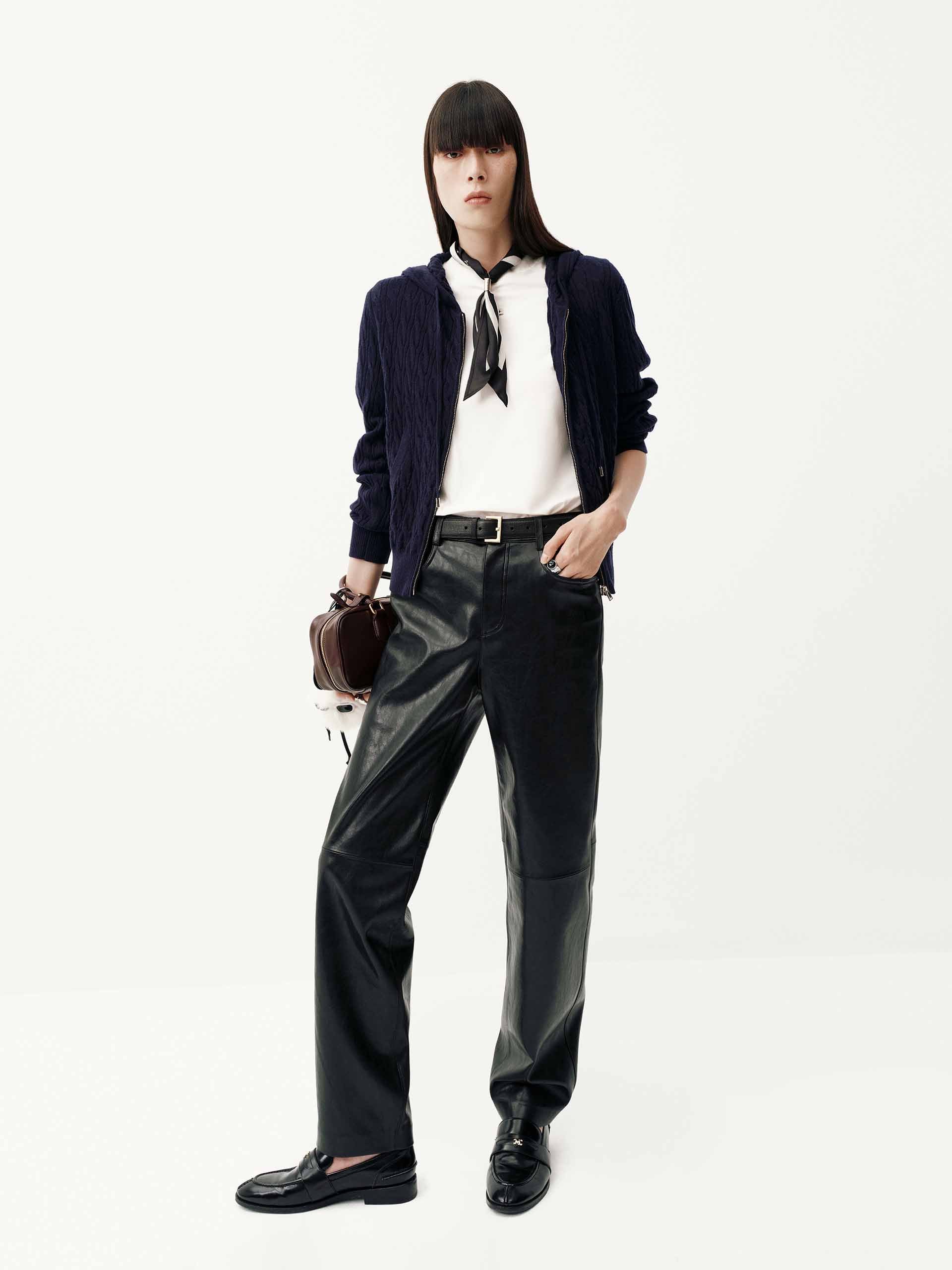 Drawstring Hooded Zipper Cardigan - Image 2