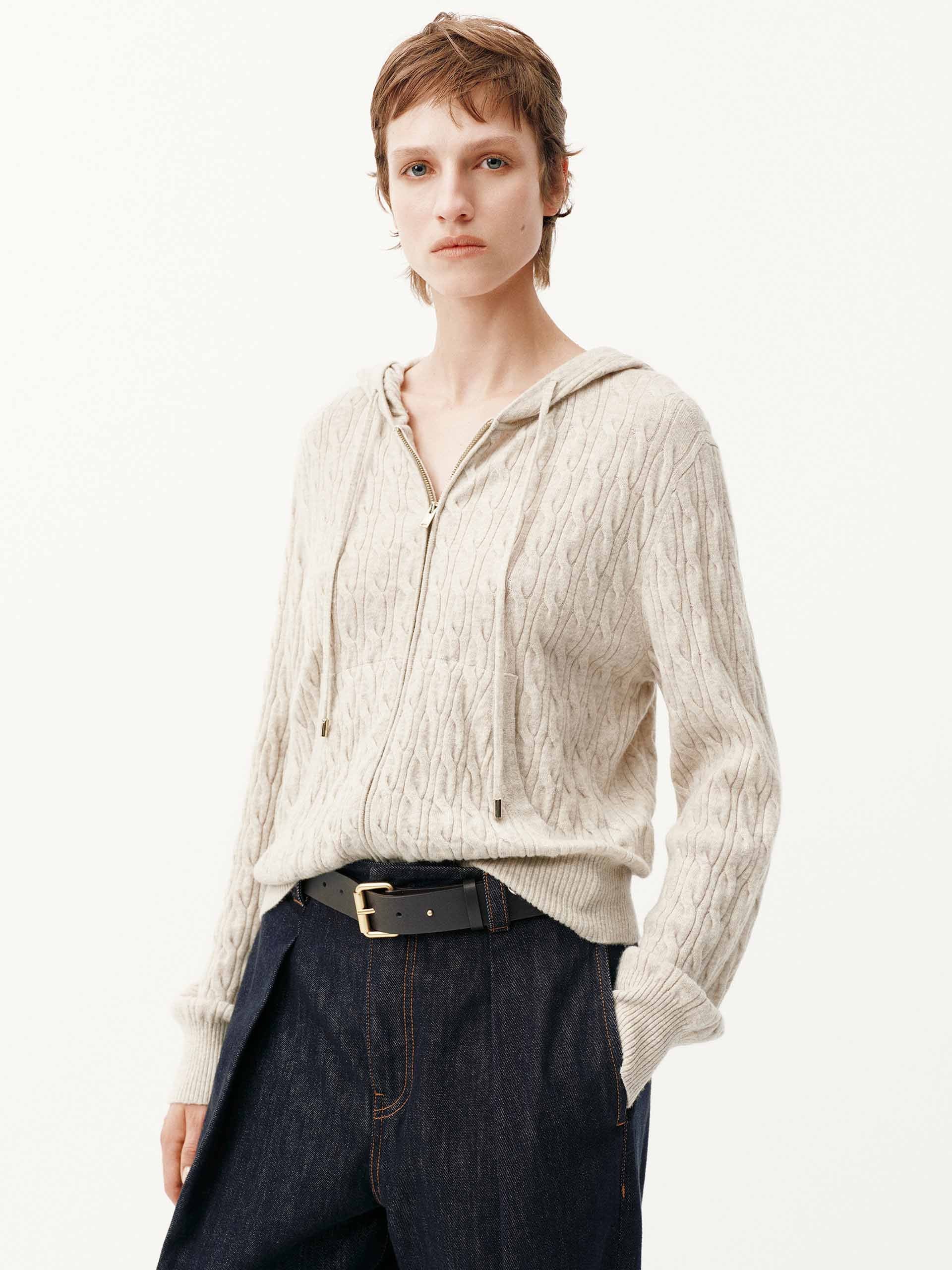 Drawstring Hooded Zipper Cardigan - Image 8