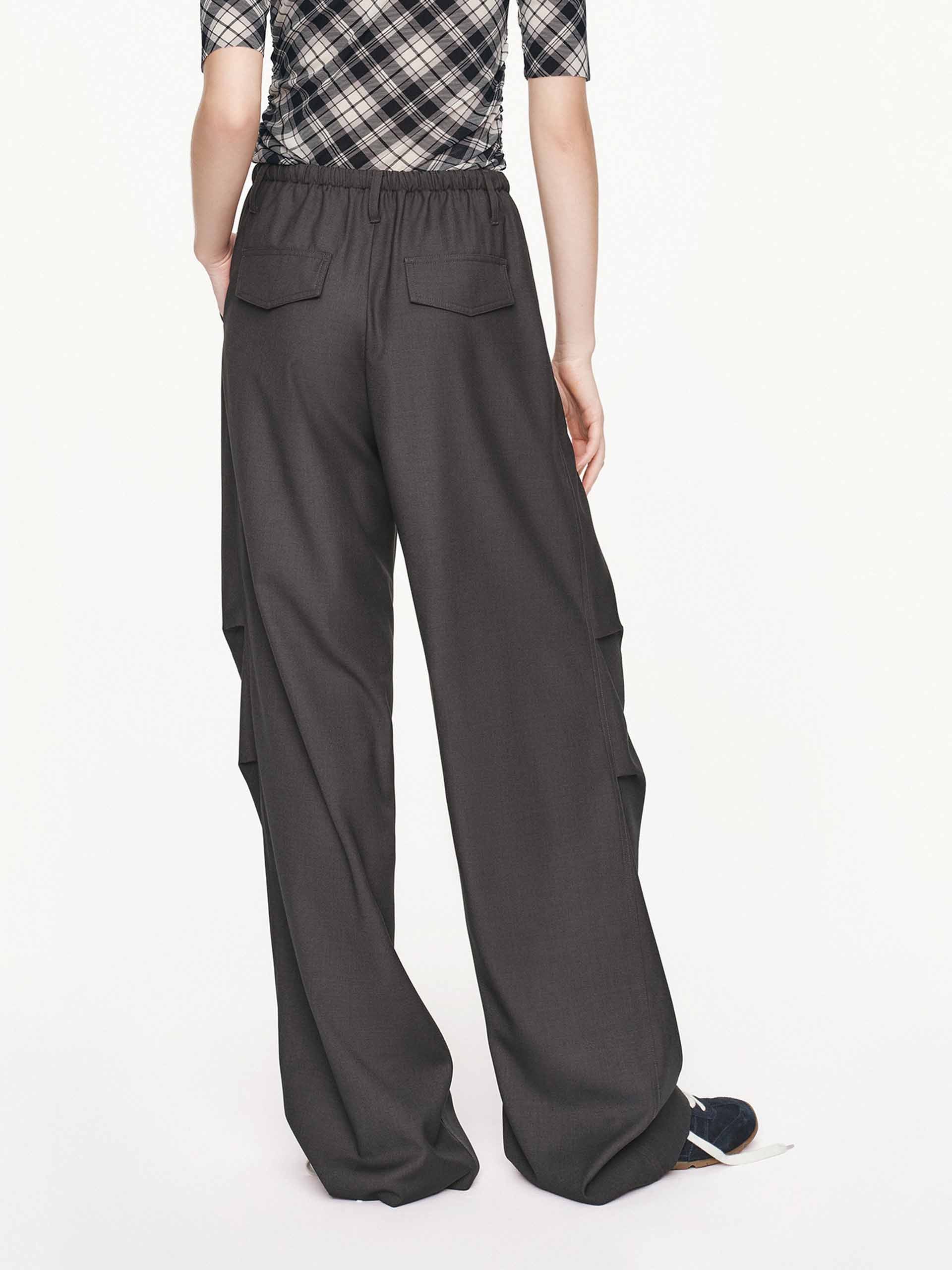 Drawstring Pleated Trousers - Image 6