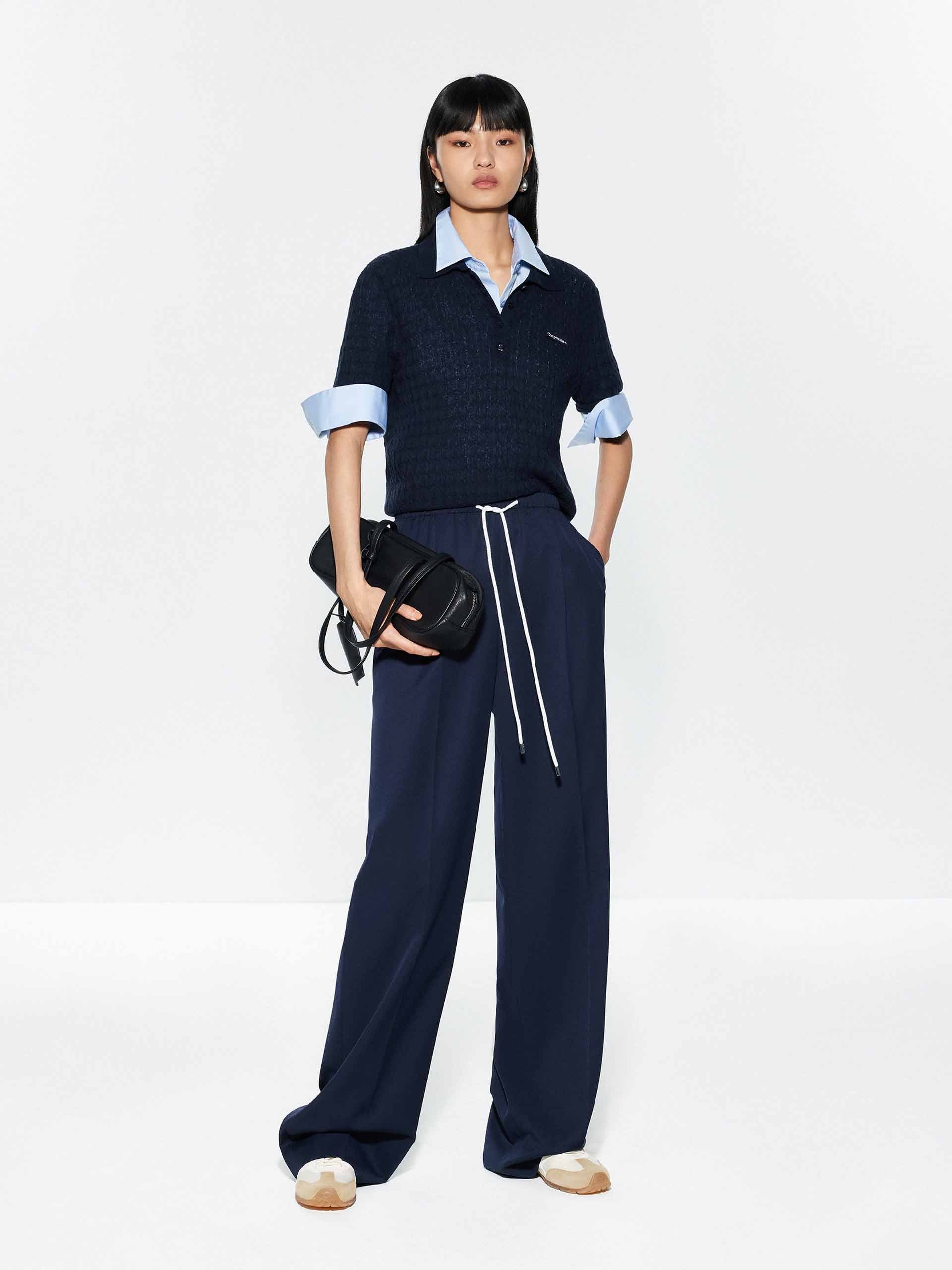 Drawstring Straight Cut Trousers - Image 2