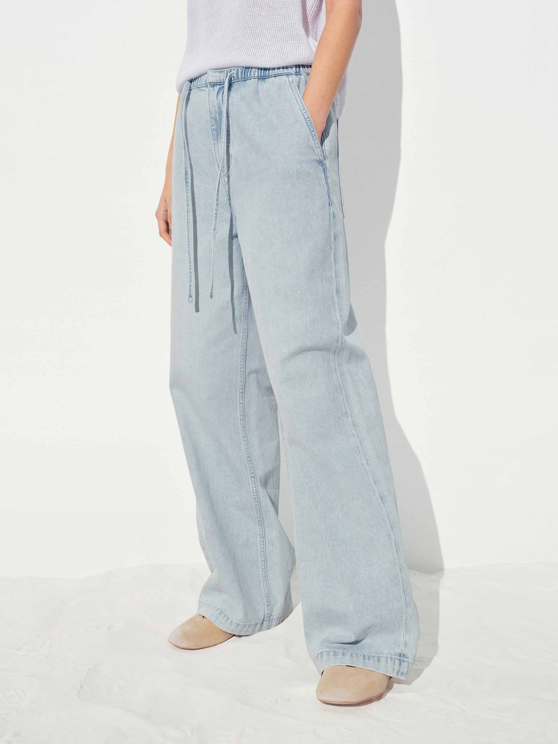 Drawstring Straight Jeans - Image 3