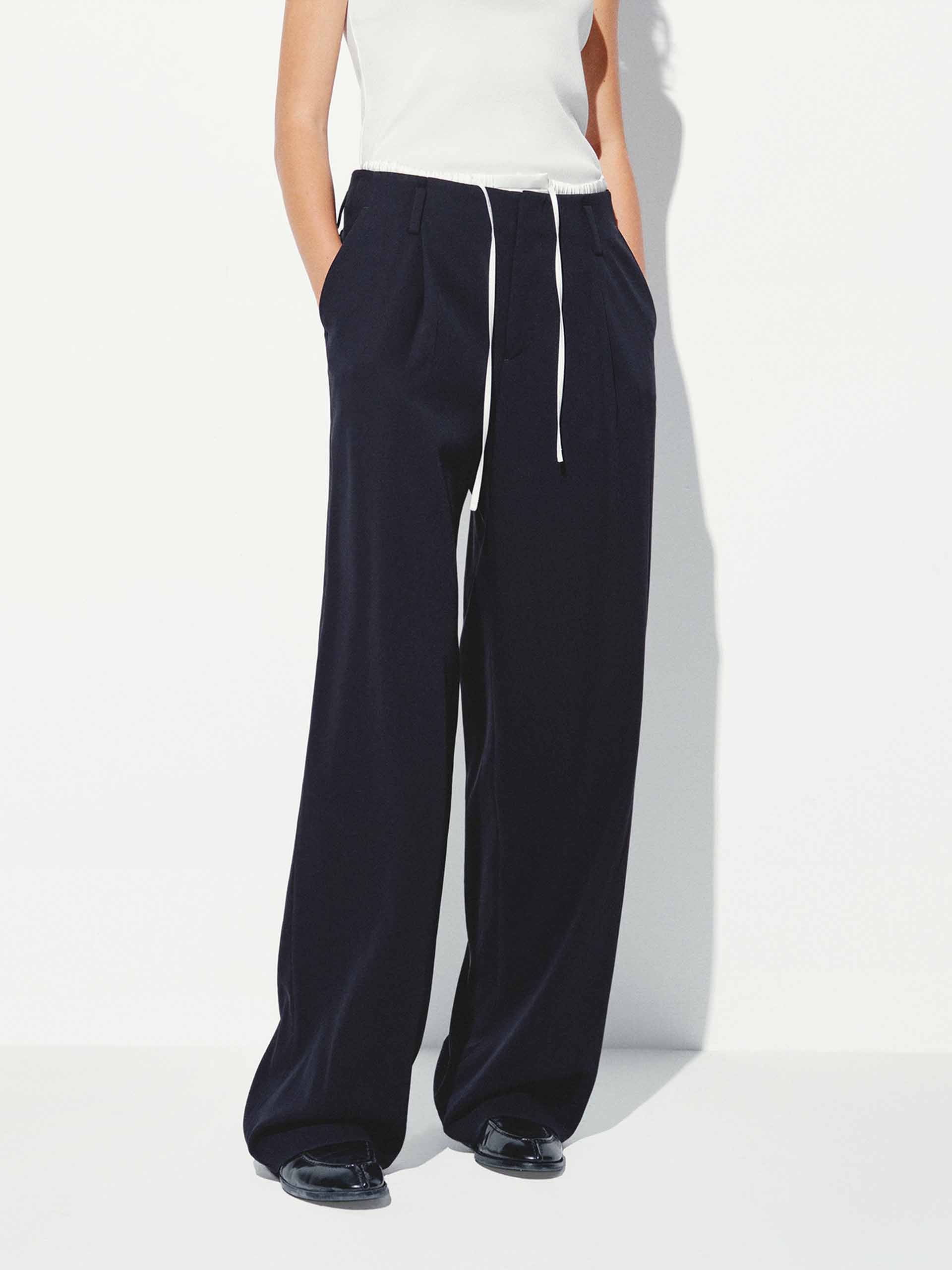 Drawstring Straight Trousers - Image 3