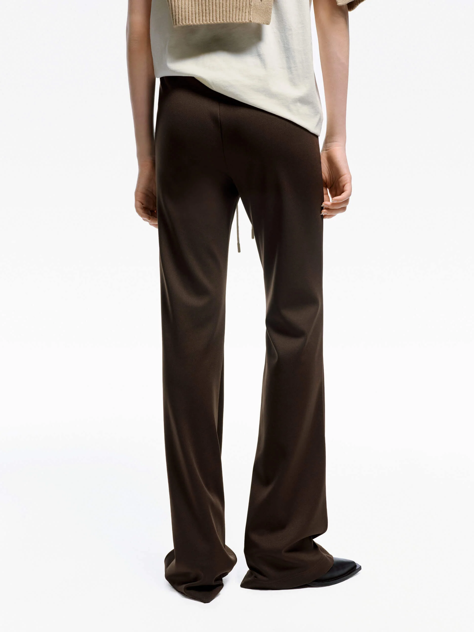 Drawstring Waist Draped Pants - Image 3