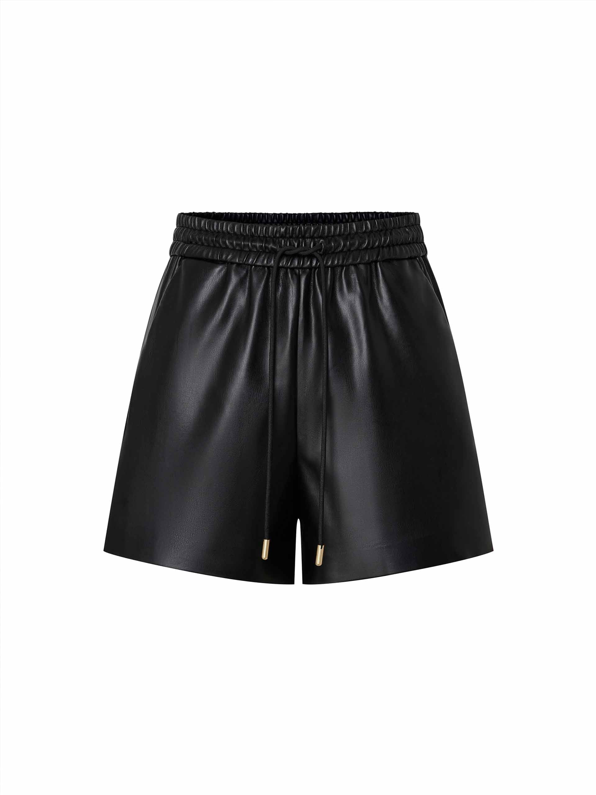 Drawstring Waist PU Shorts - Image 6