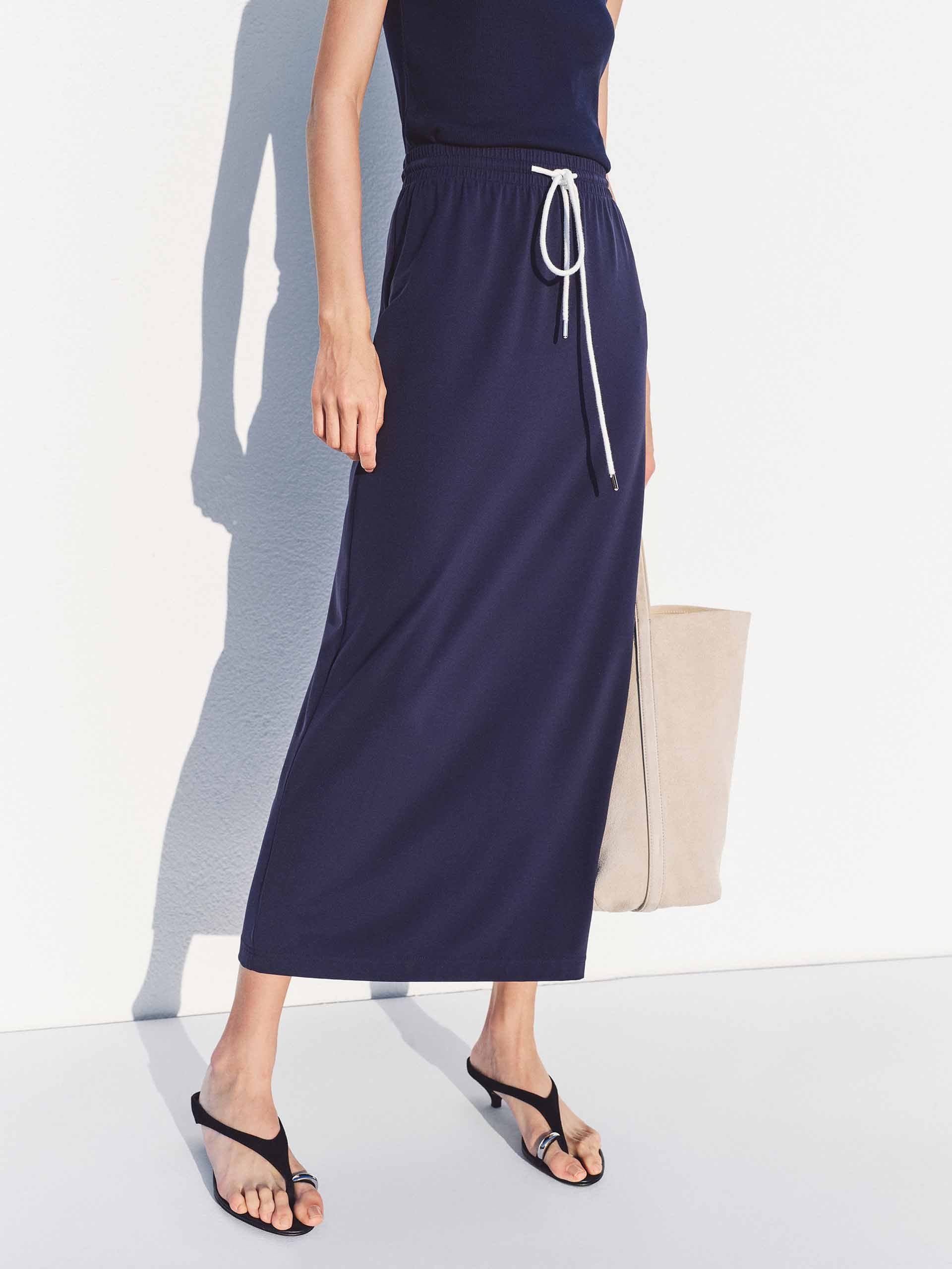 Drawstring Waist Straight Skirt - Image 7