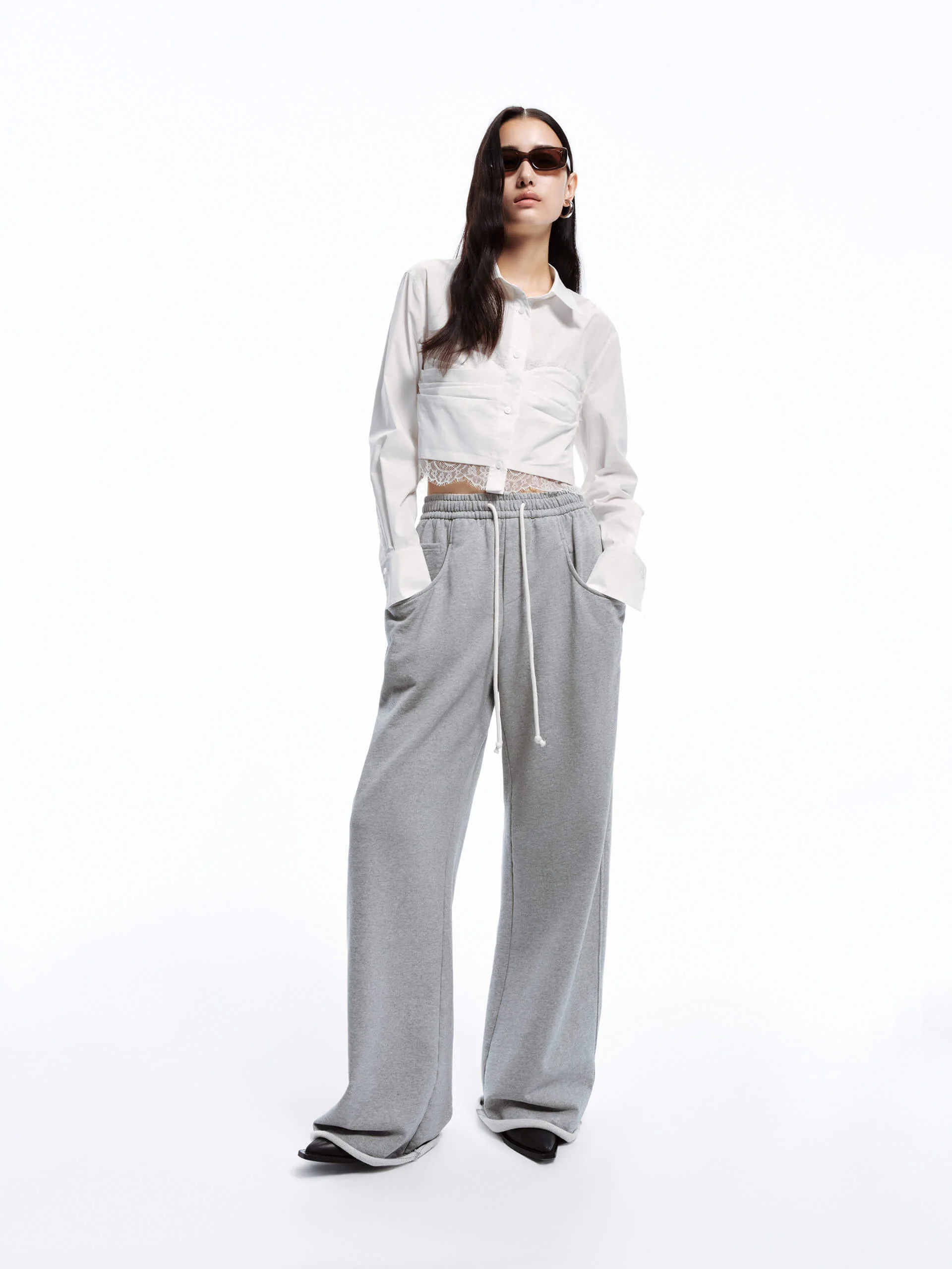 Drawstring Wide Leg Pants - Image 2