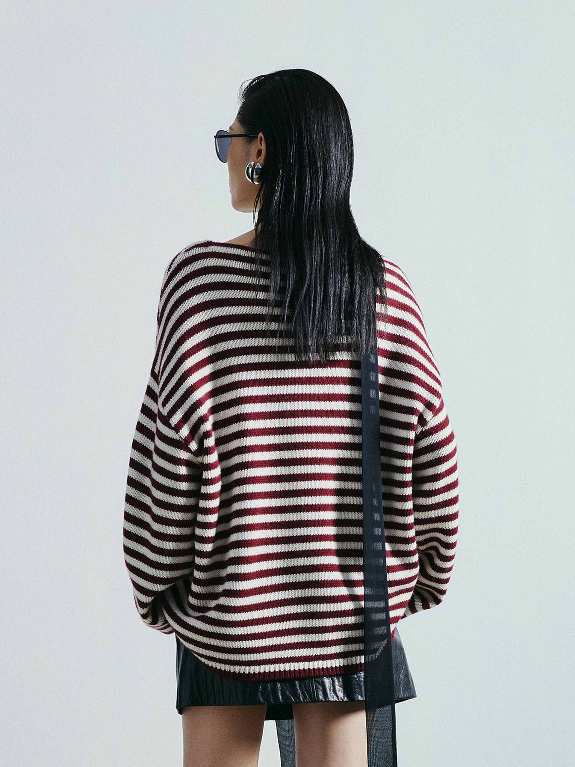 Drop Shoulder Striped Sweater - Image 3