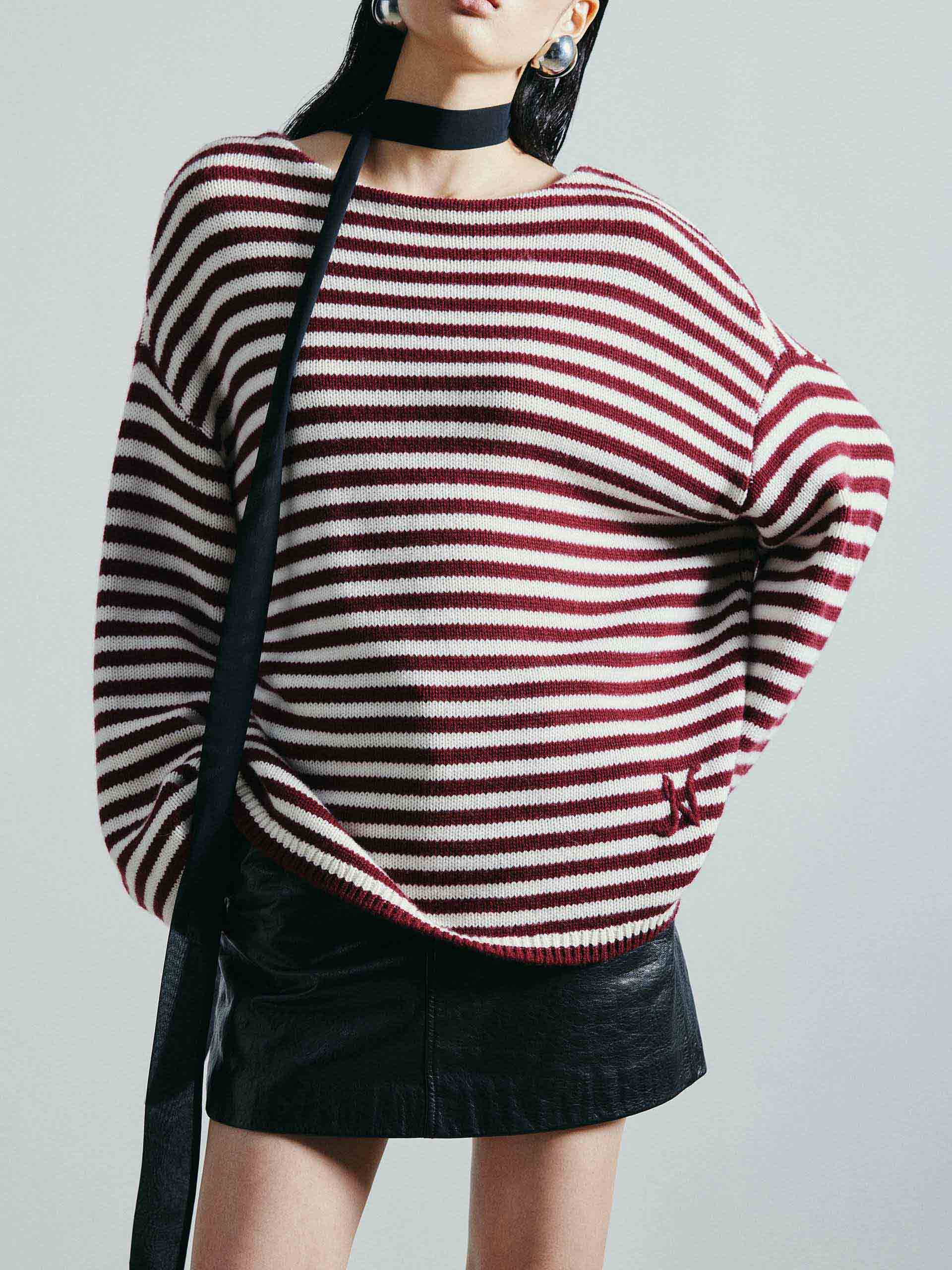 Drop Shoulder Striped Sweater - Image 6