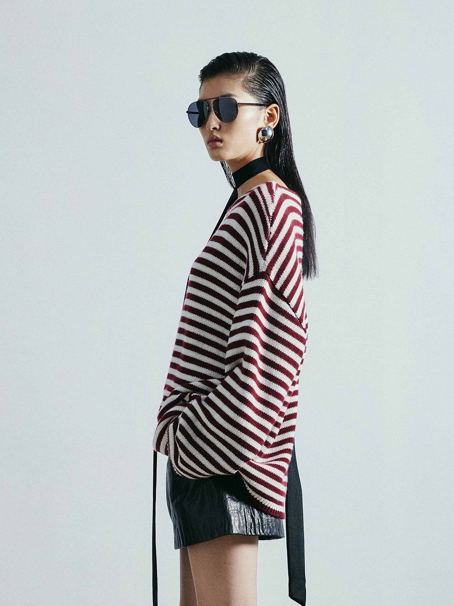 Drop Shoulder Striped Sweater - Image 7