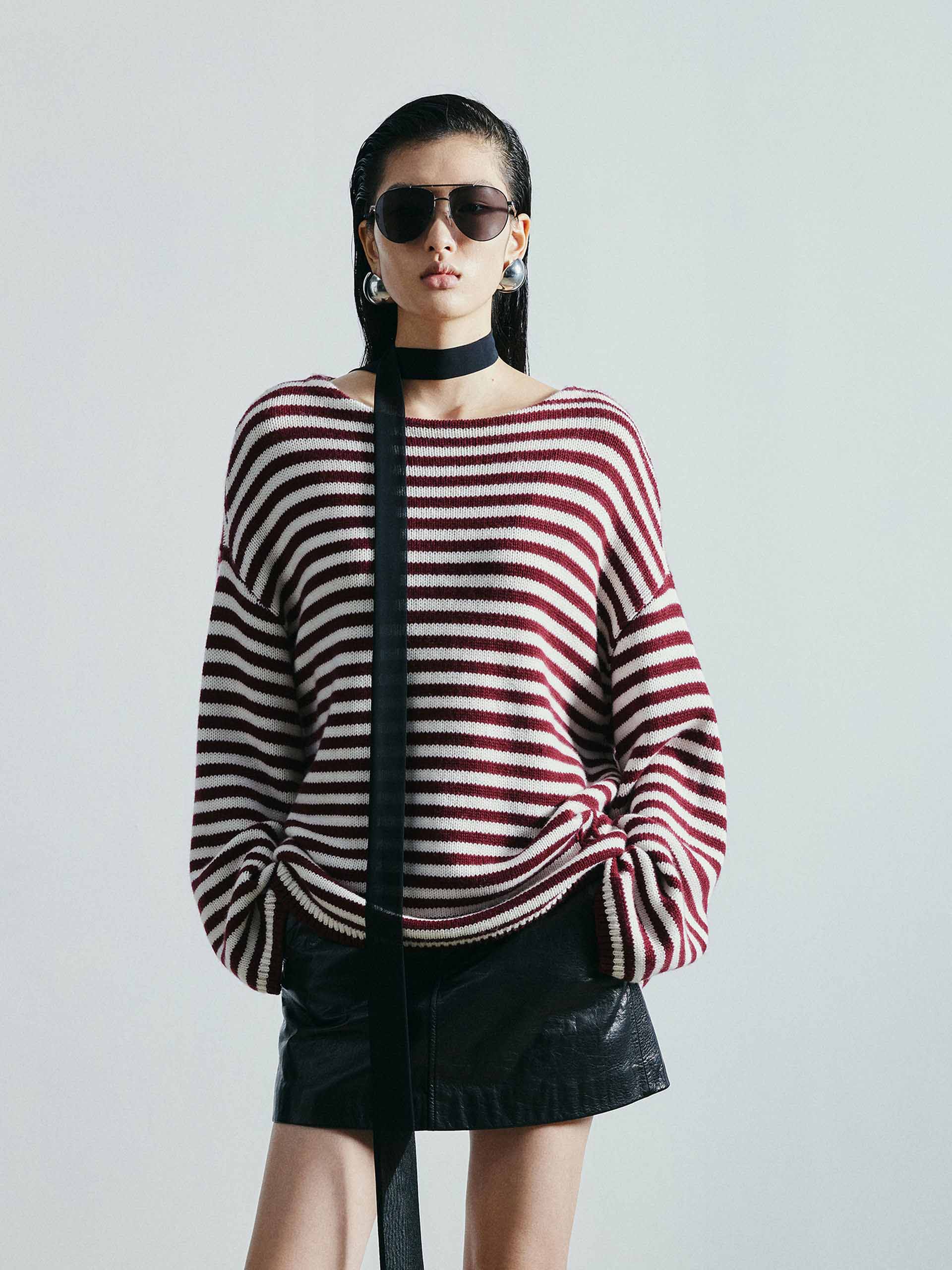 Drop Shoulder Striped Sweater - Image 8