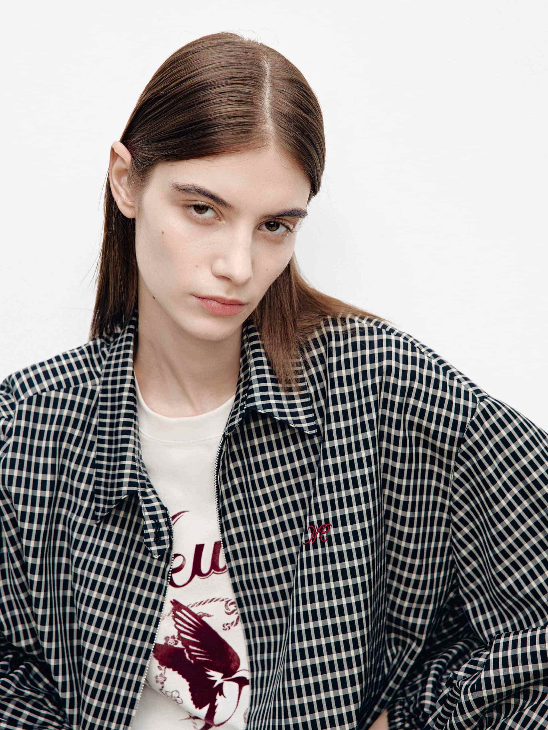 Elastic Hem Plaid Jacket - Image 8