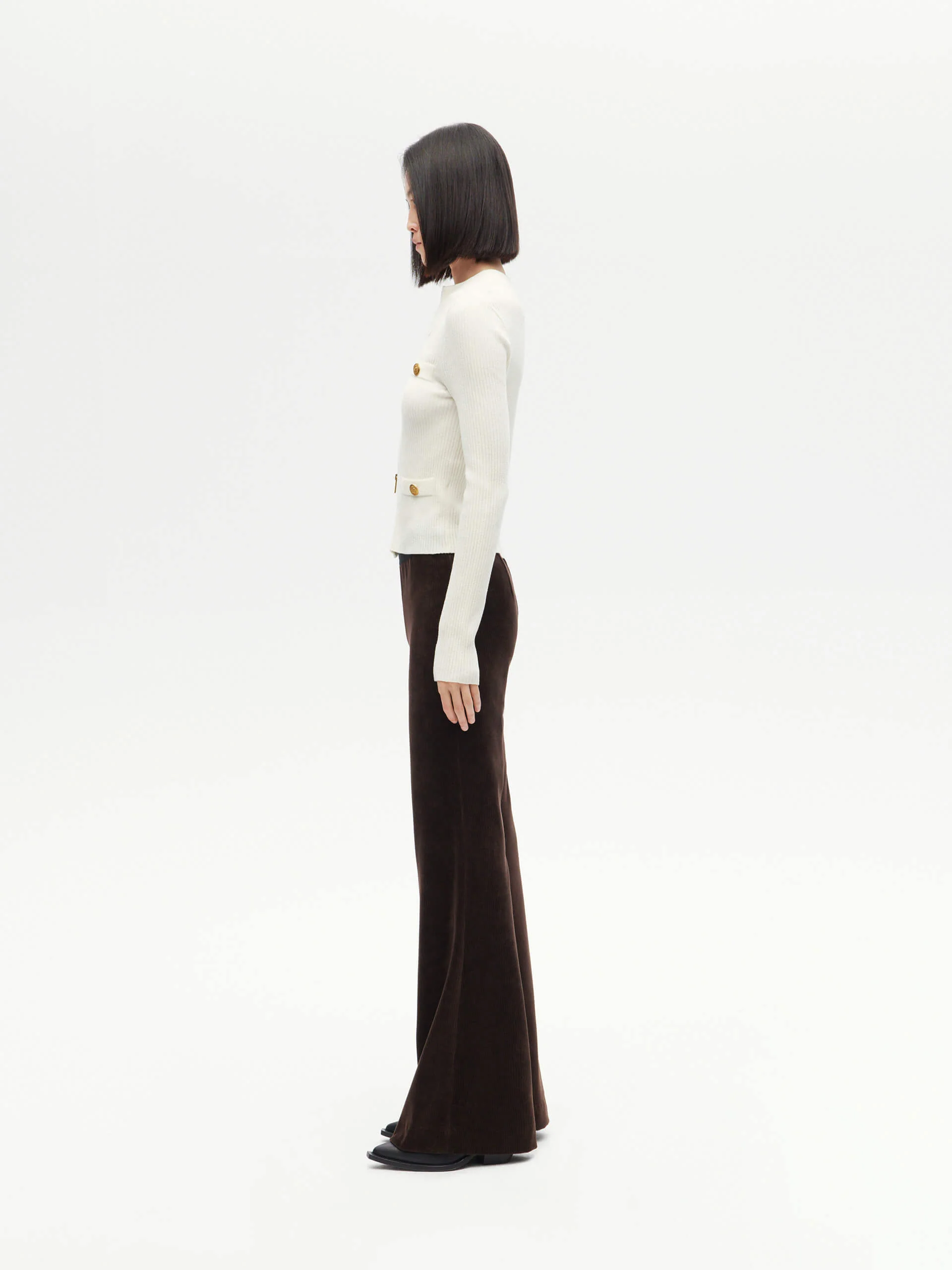 Elastic Waist Flared Pants - Image 12