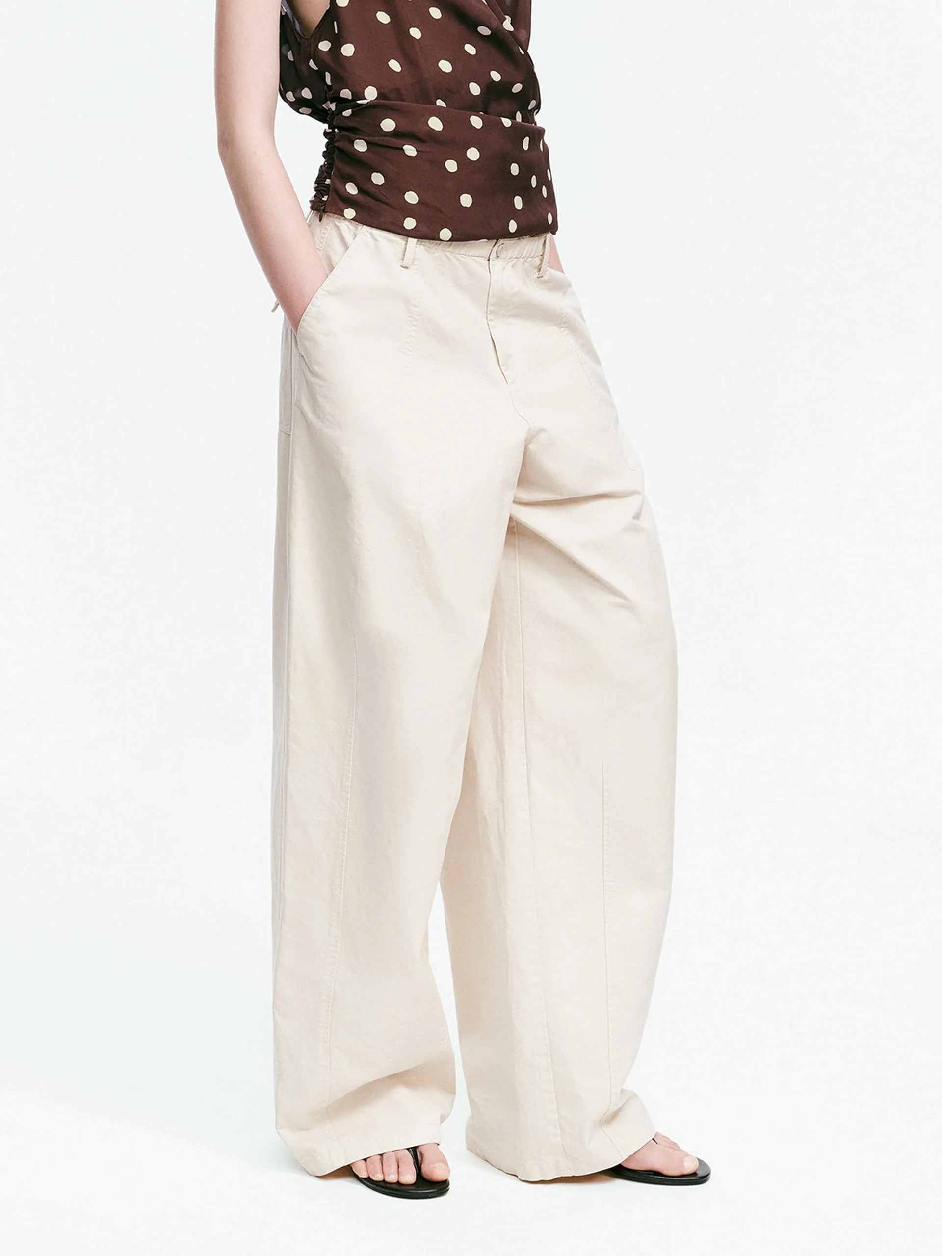 Elastic Waistband Cotton Pants - Image 6