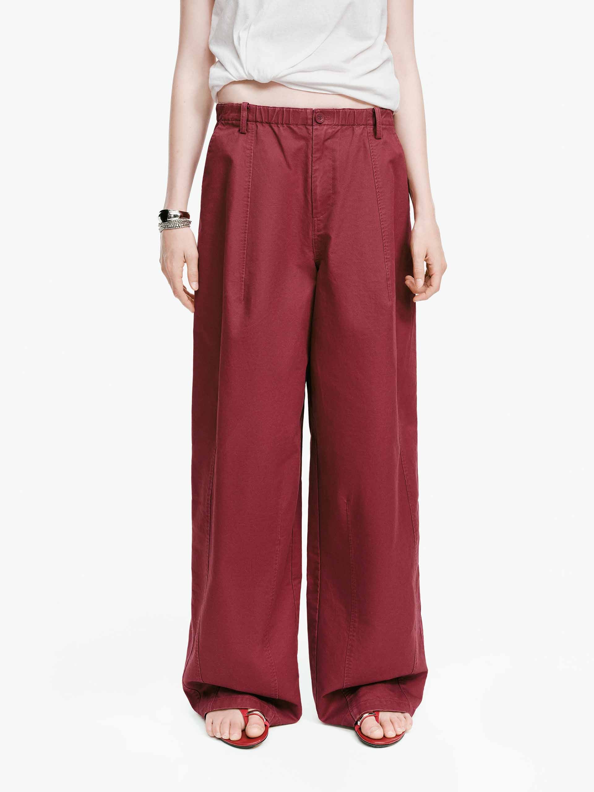 Elastic Waistband Cotton Pants - Image 7